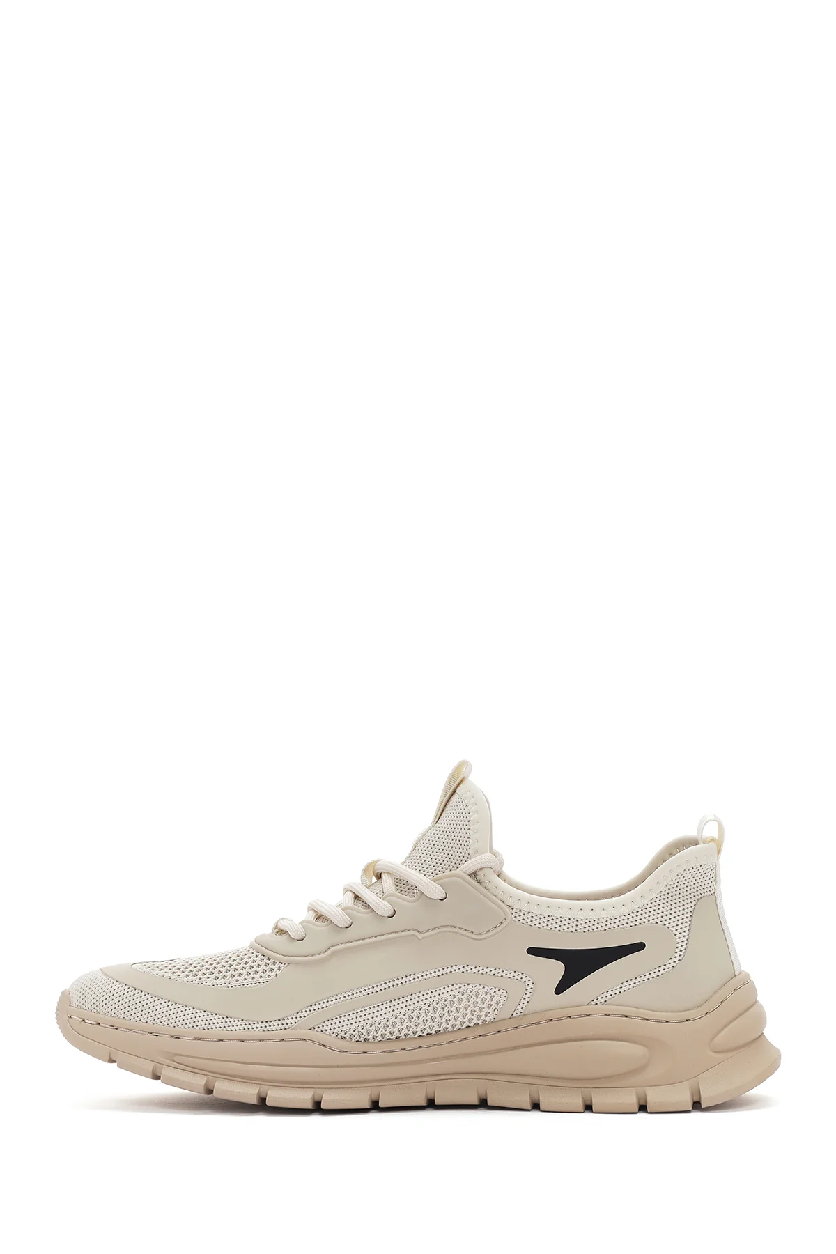 Derimod Zero Erkek Bej Bağcıklı Kalın Tabanlı Kumaş Sneaker - Image 3
