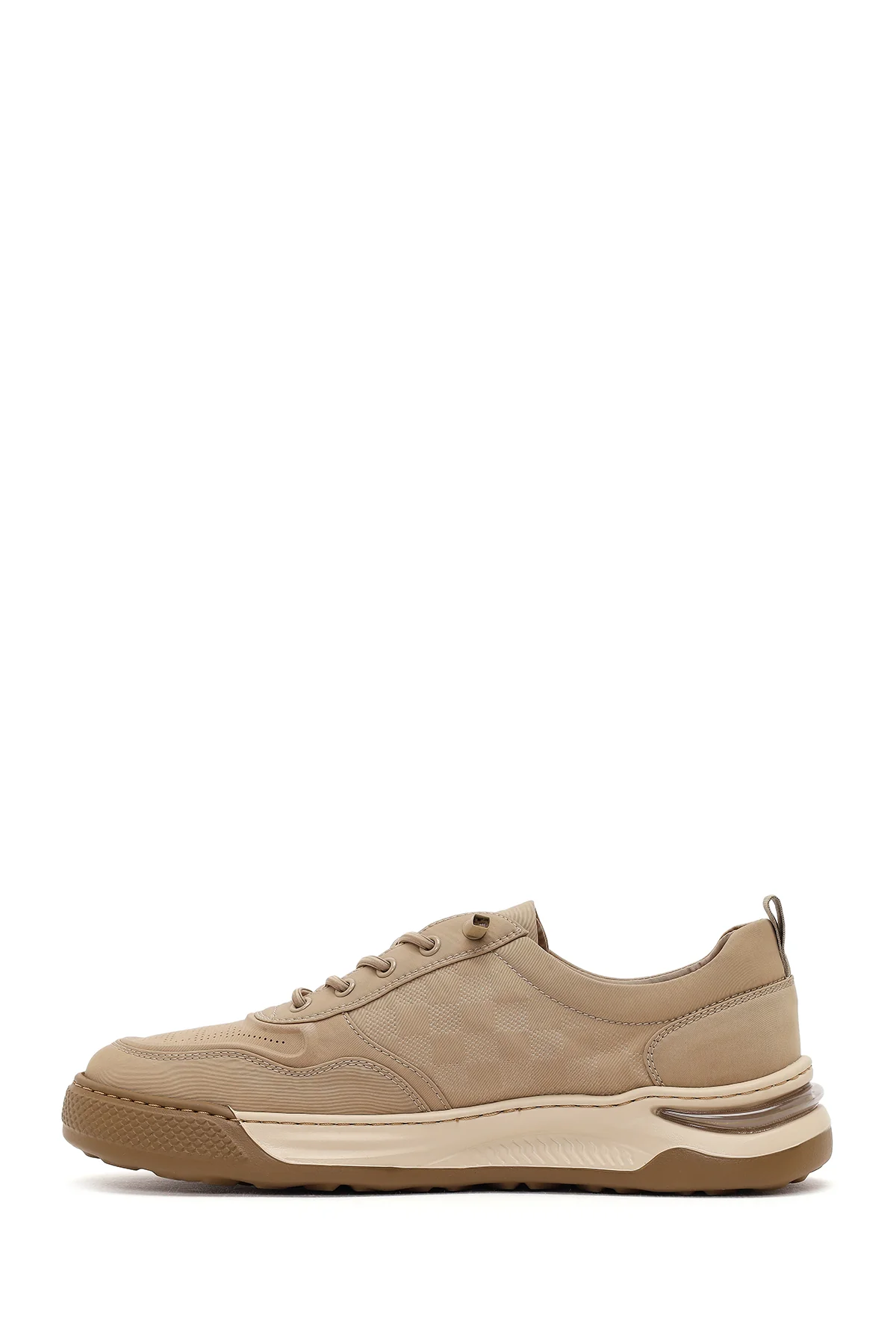 Derimod Zero Erkek Bej Bağcıklı Kalın Tabanlı Kumaş Sneaker - Image 3