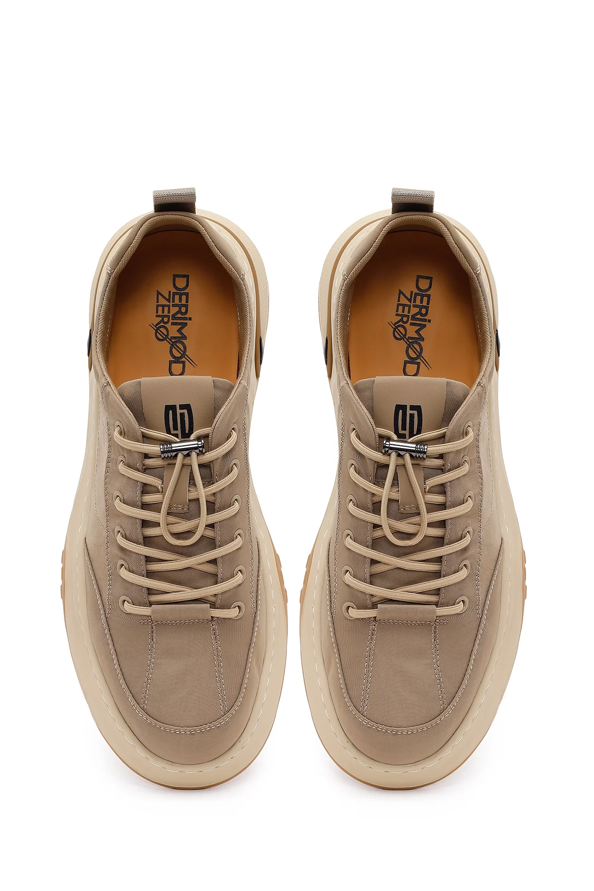 Derimod Zero Erkek Bej Bağcıklı Kumaş Sneaker - Image 4