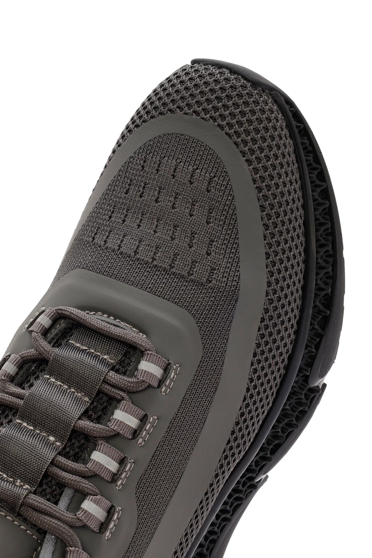 Derimod Zero Erkek Gri Kalın Tabanlı Bağcıklı Kumaş Sneaker - Image 10
