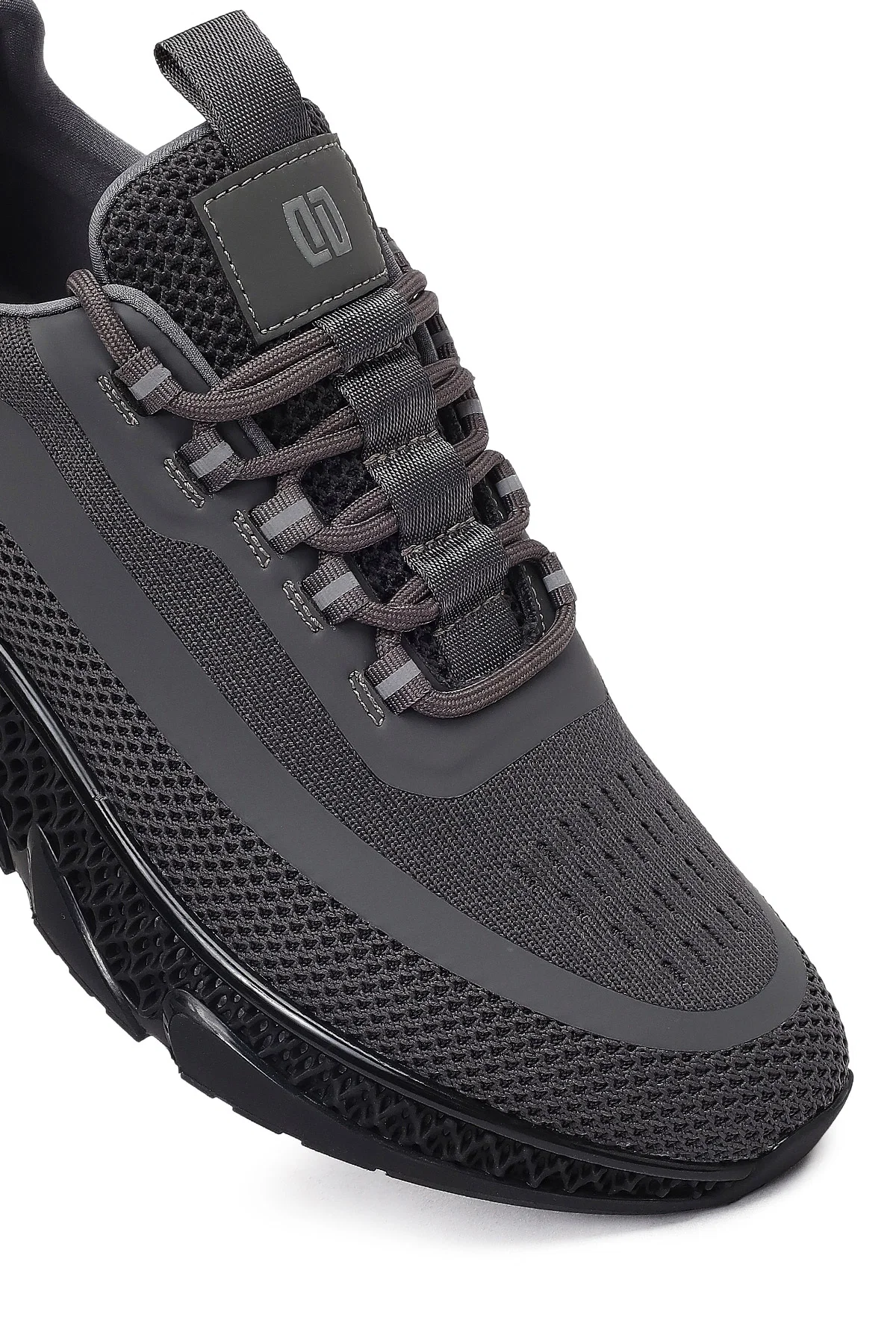 Derimod Zero Erkek Gri Kalın Tabanlı Bağcıklı Kumaş Sneaker - Image 8