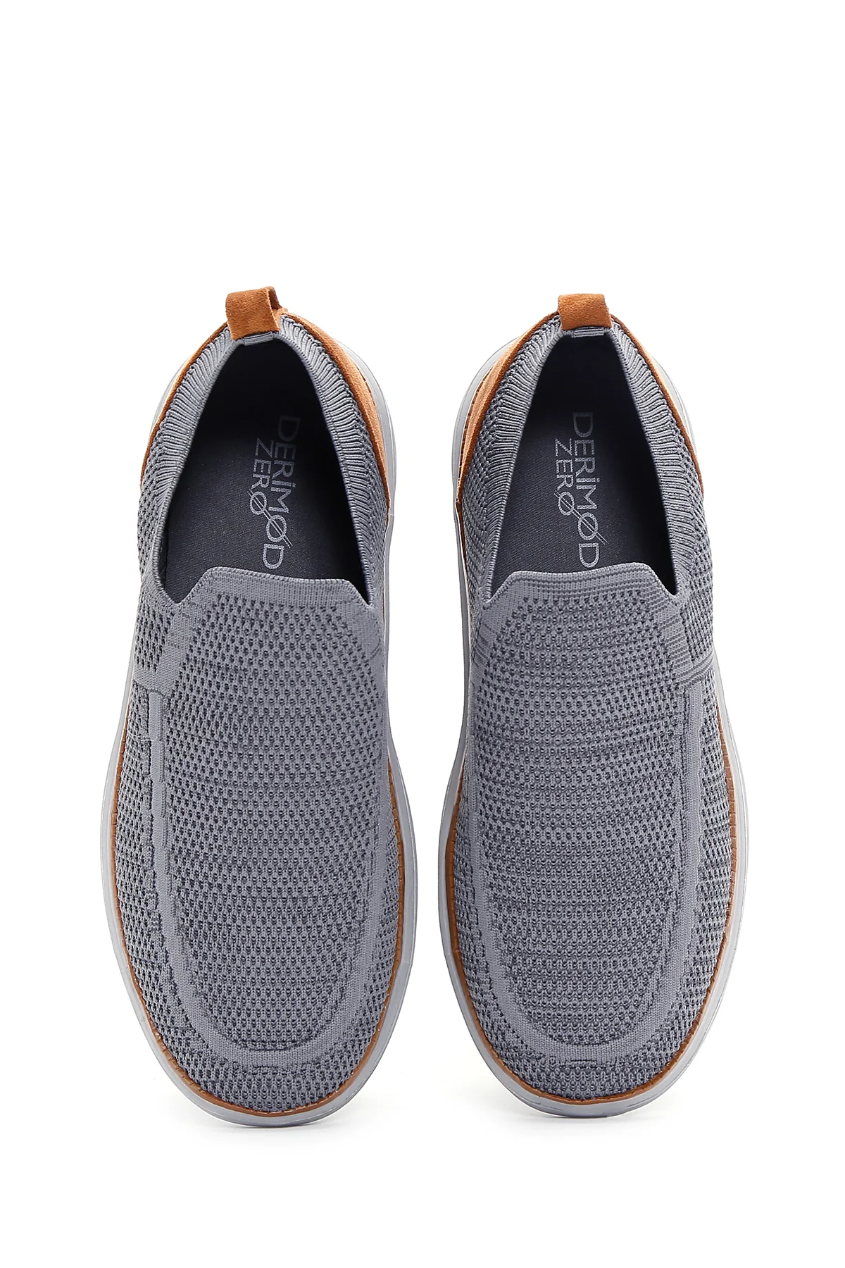 Derimod Zero Erkek Gri Kalın Tabanlı Kumaş Sneaker - Image 4