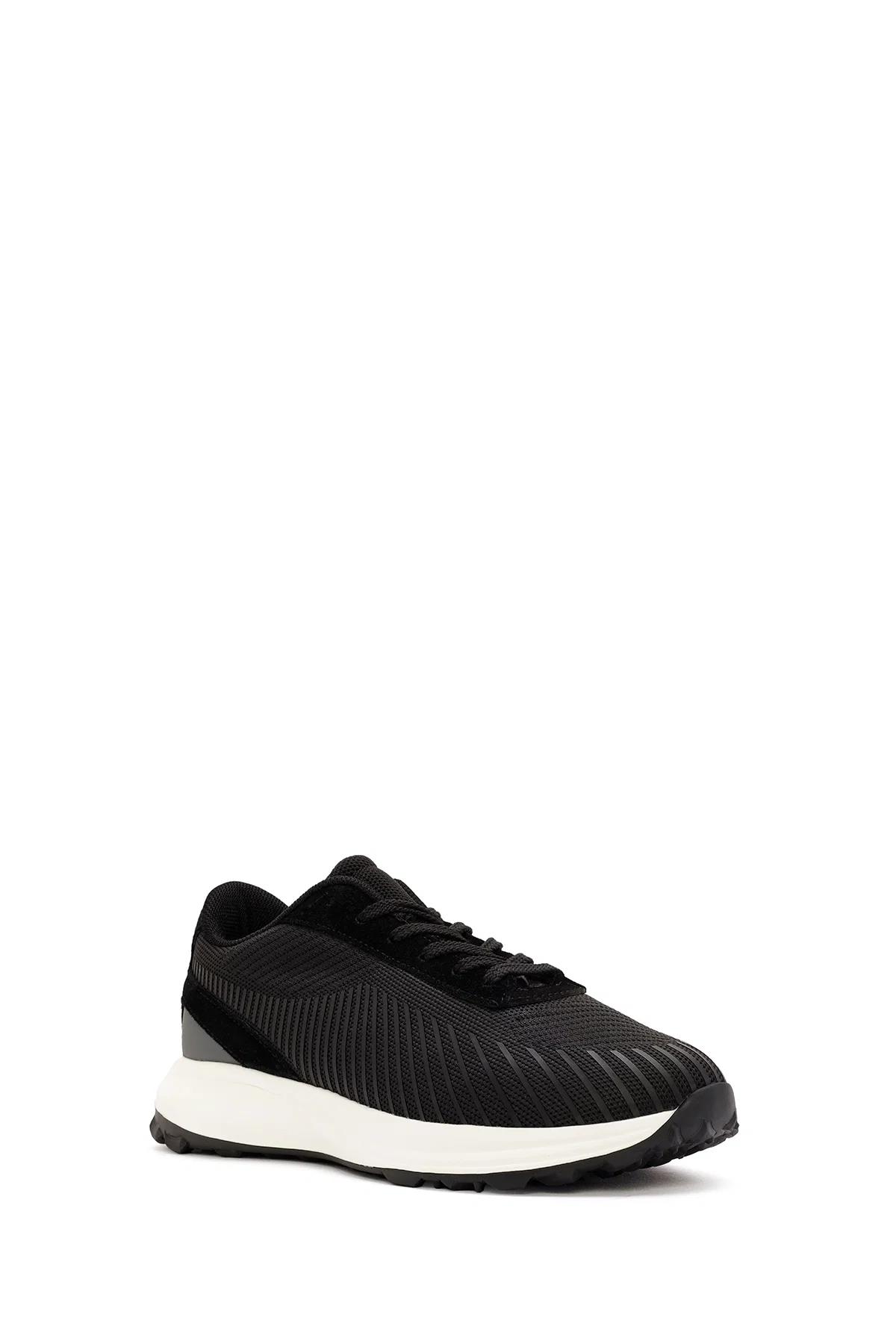 Derimod Zero Erkek Siyah Bağcıklı Kalın Tabanlı Kumaş Sneaker - Image 6