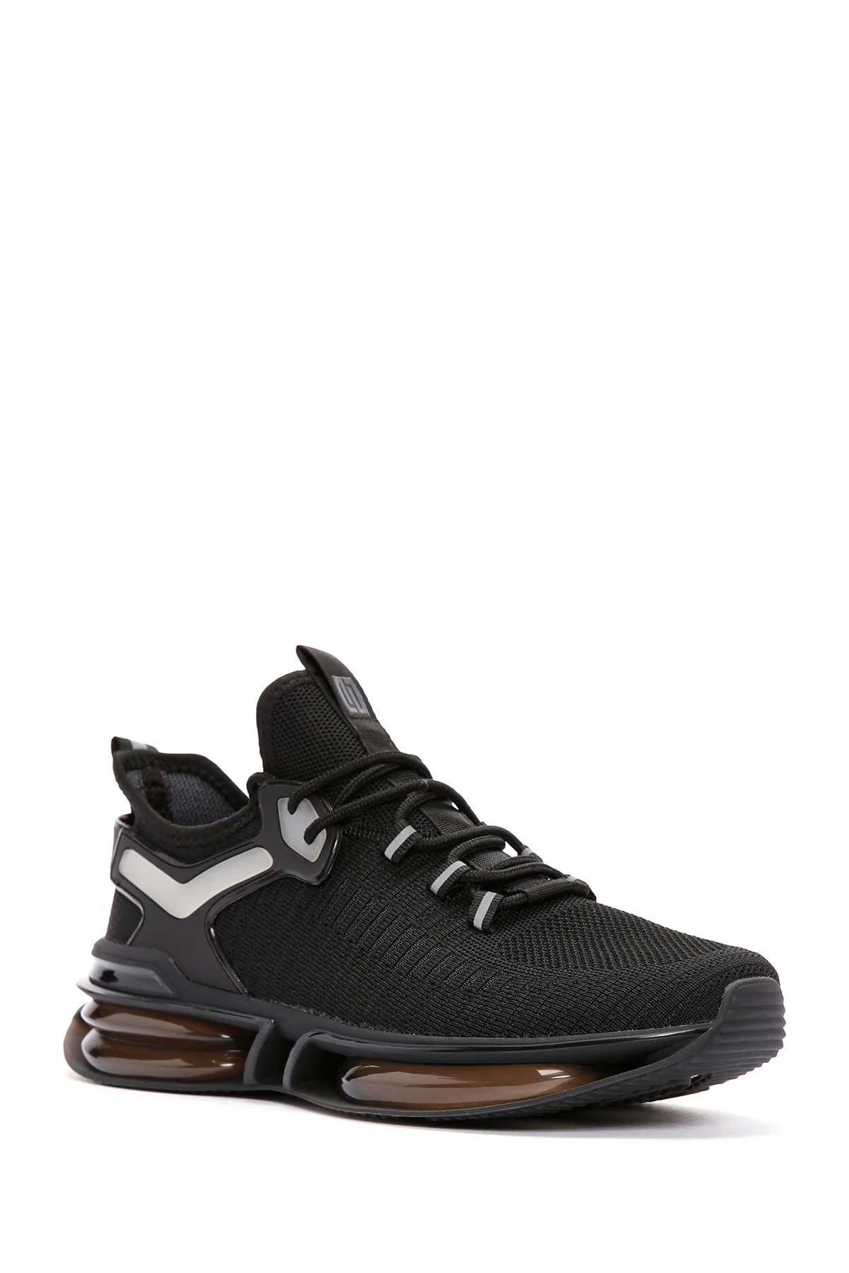 Derimod Zero Erkek Siyah Bağcıklı Kalın Tabanlı Kumaş Sneaker - Image 6