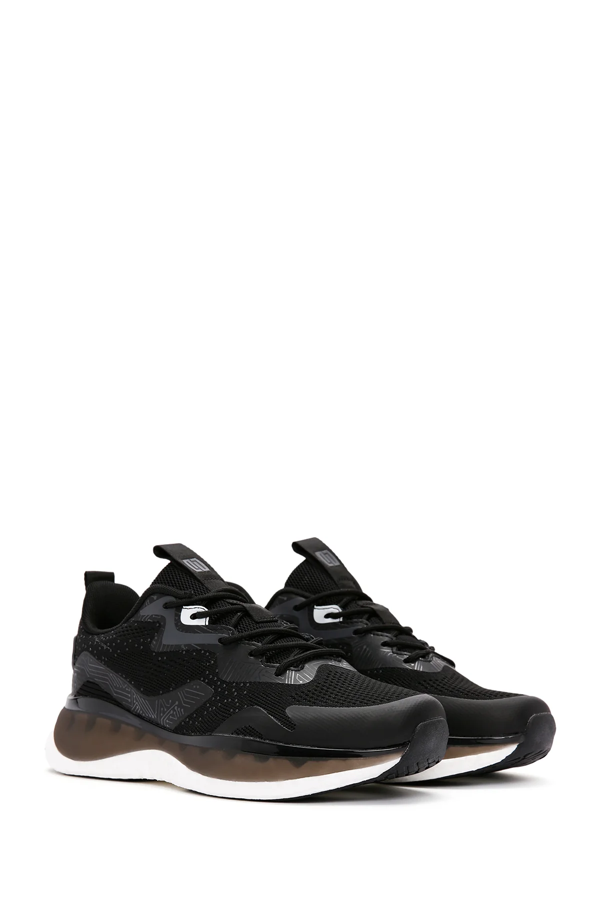 Derimod Zero Erkek Siyah Bağcıklı Kalın Tabanlı Kumaş Sneaker - Image 4