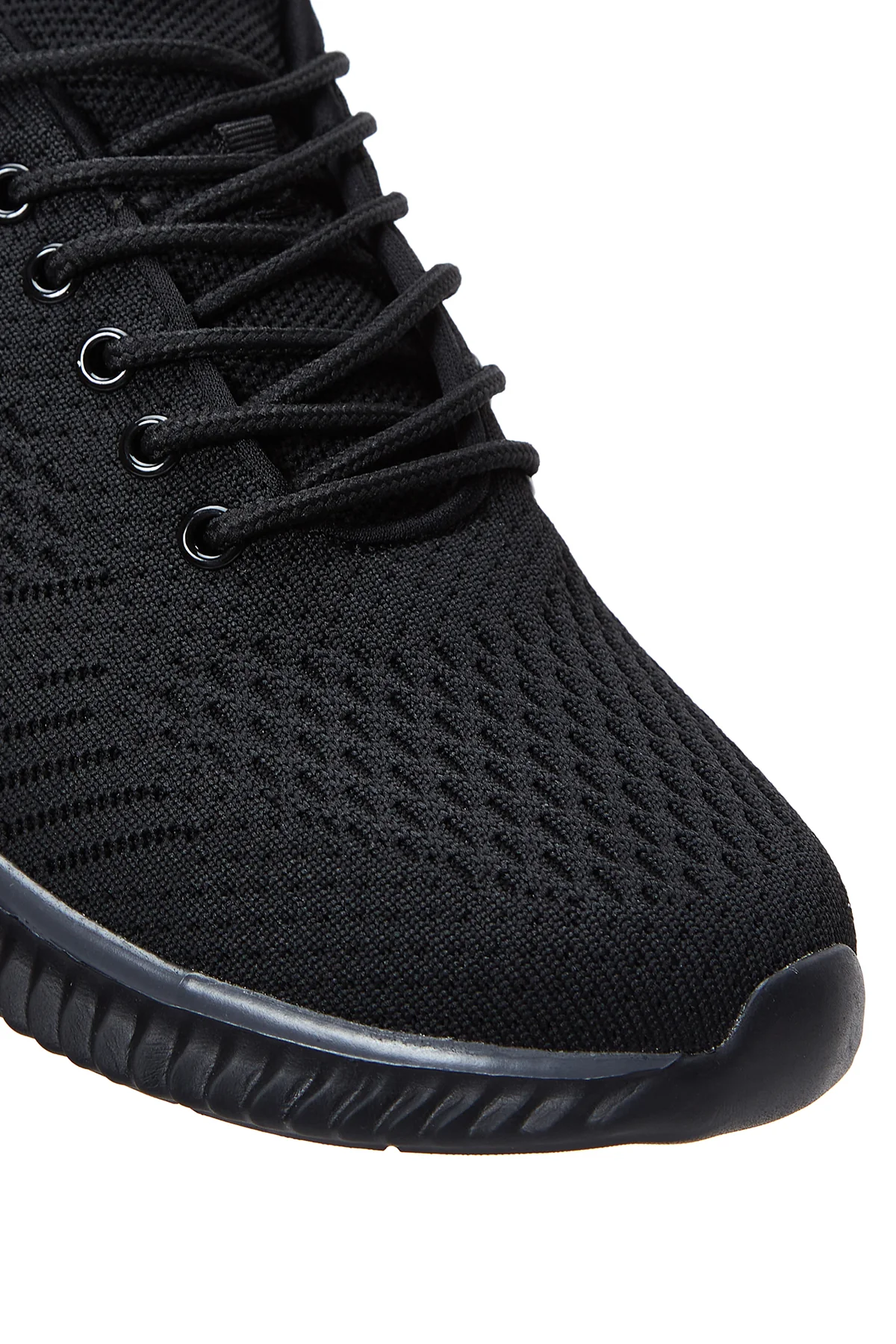 Derimod Zero Erkek Siyah Bağcıklı Kalın Tabanlı Kumaş Sneaker - Image 8