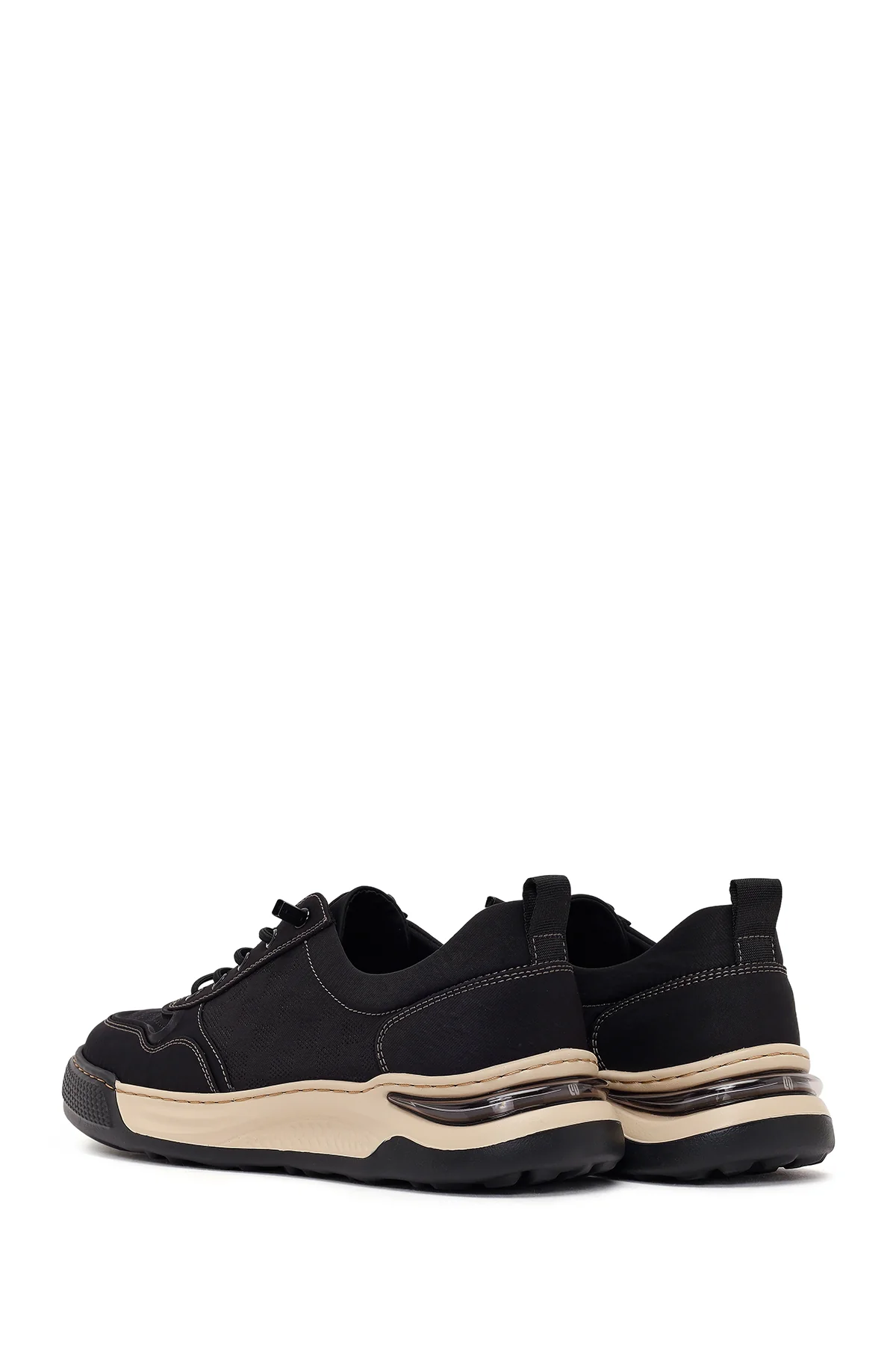 Derimod Zero Erkek Siyah Bağcıklı Kalın Tabanlı Kumaş Sneaker - Image 6