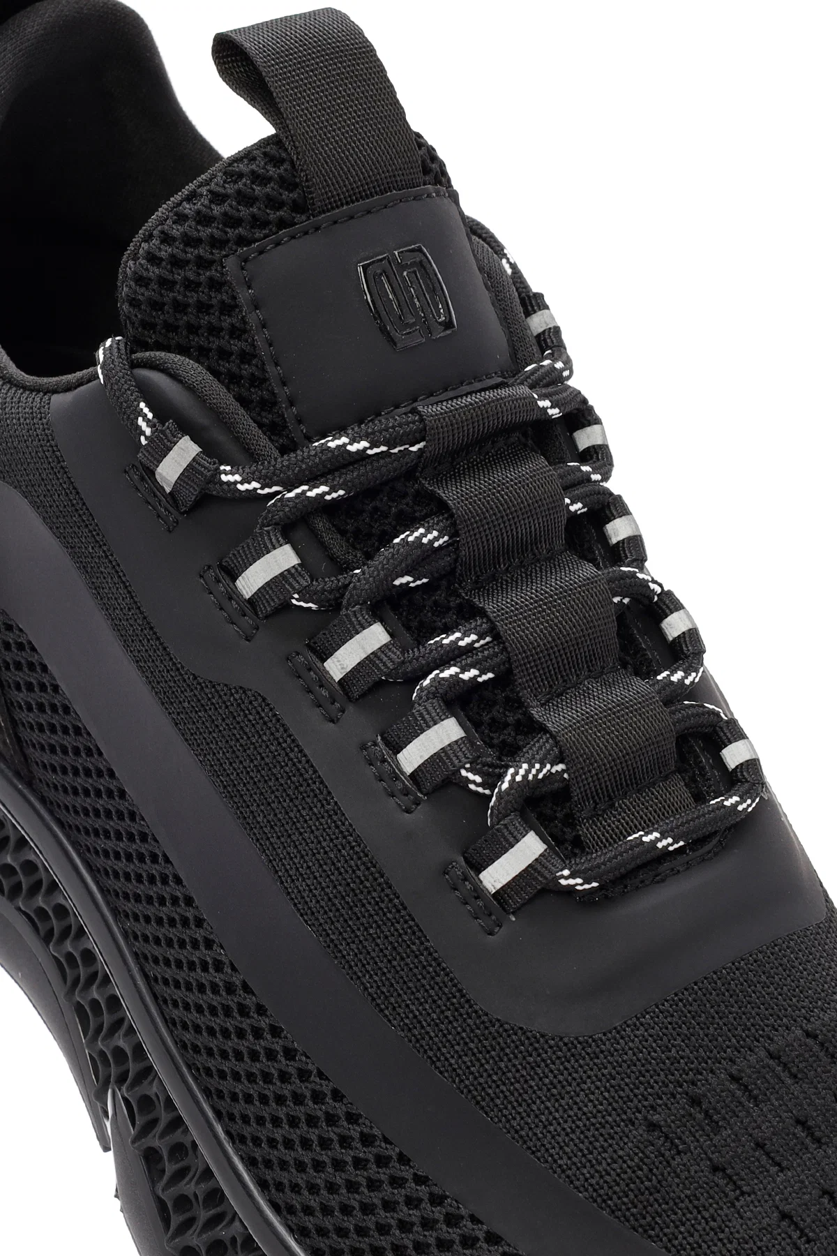 Derimod Zero Erkek Siyah Kalın Tabanlı Bağcıklı Kumaş Sneaker - Image 9