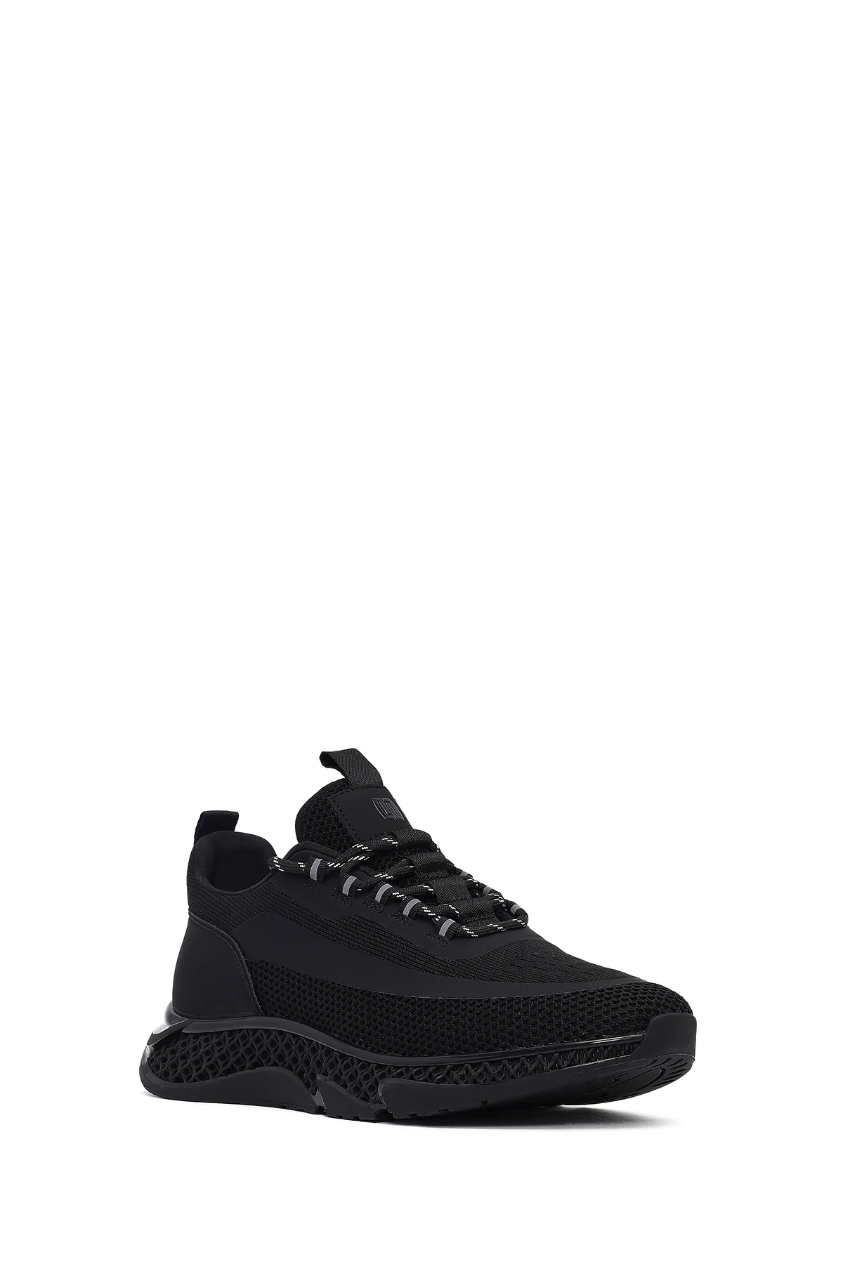 Derimod Zero Erkek Siyah Kalın Tabanlı Bağcıklı Kumaş Sneaker - Image 6
