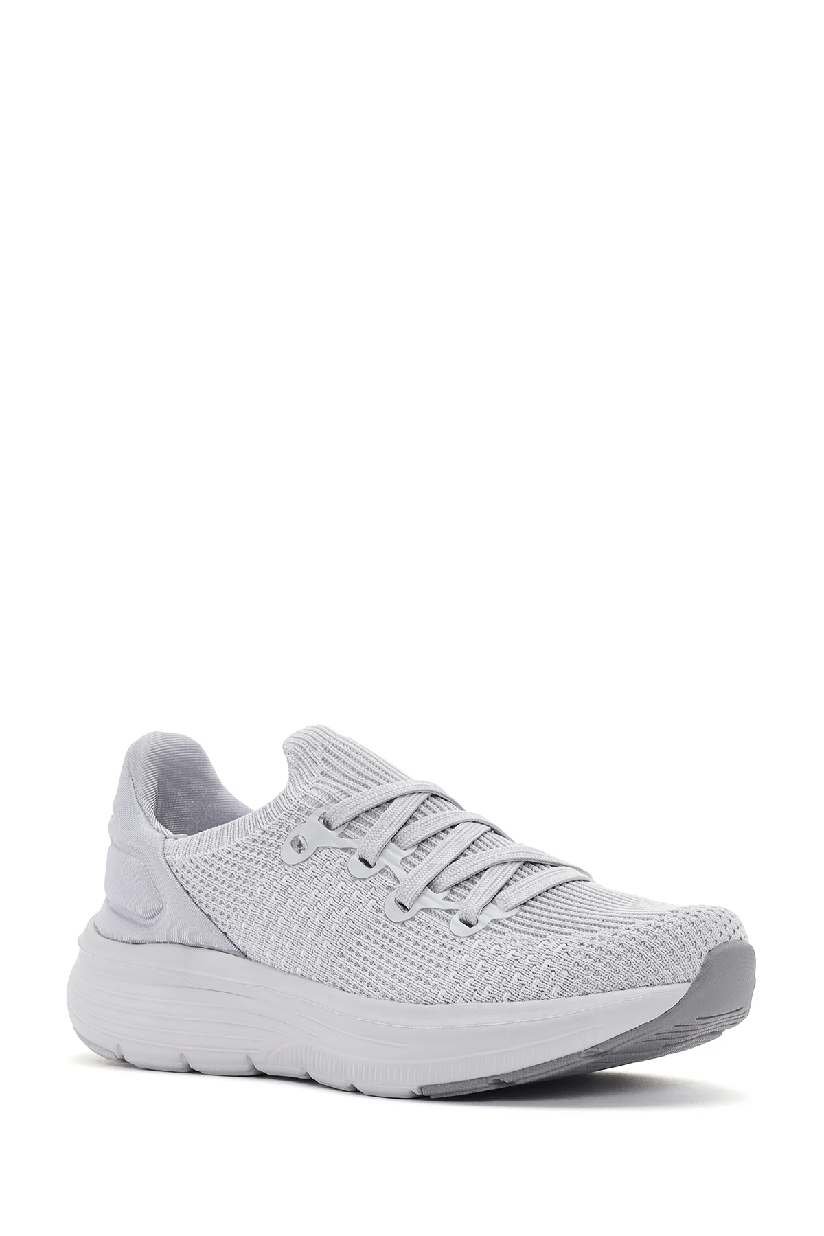 Derimod Zero Kadın Gri Bağcıklı Kalın Tabanlı Kumaş Sneaker - Image 6