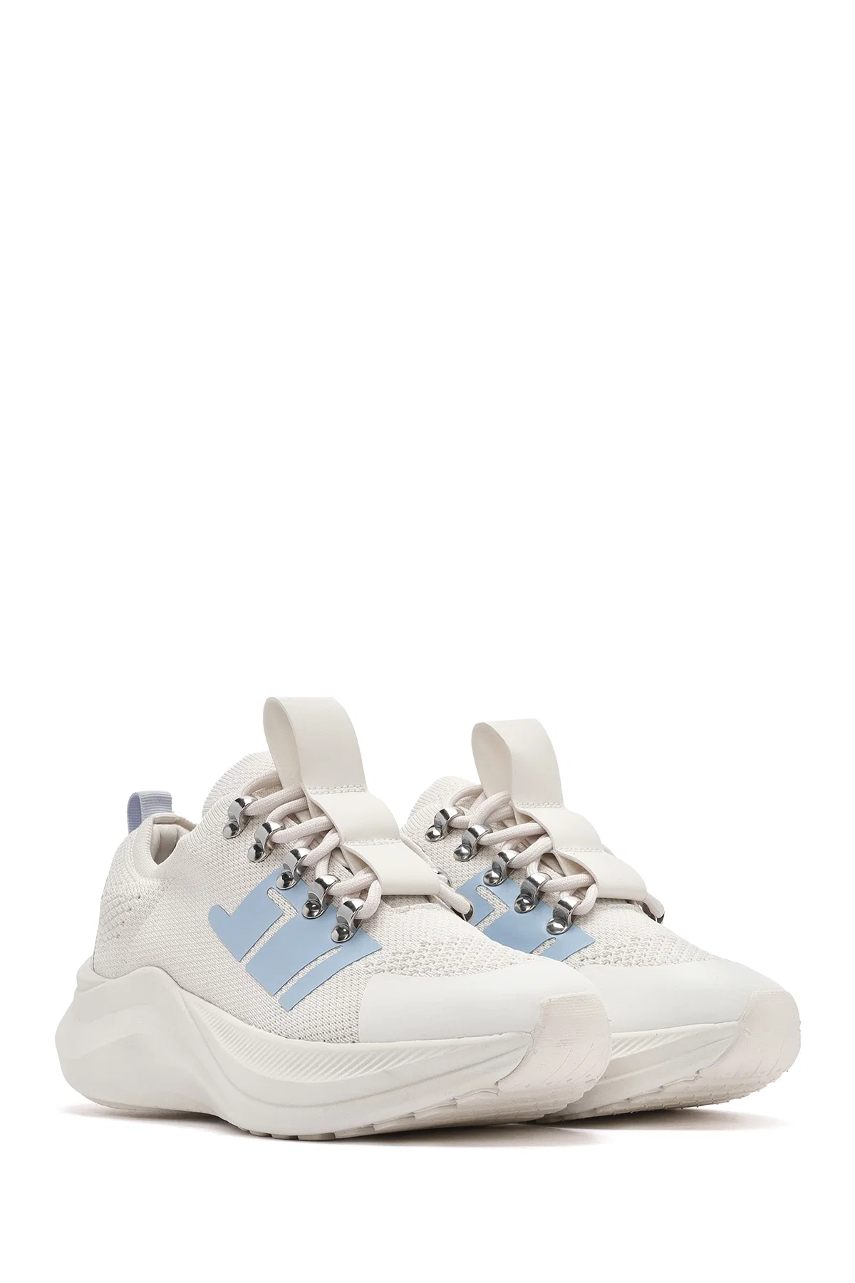 Derimod Zero Kadın Gri Kalın Tabanlı Bağcıklı Kumaş Sneaker - Image 3