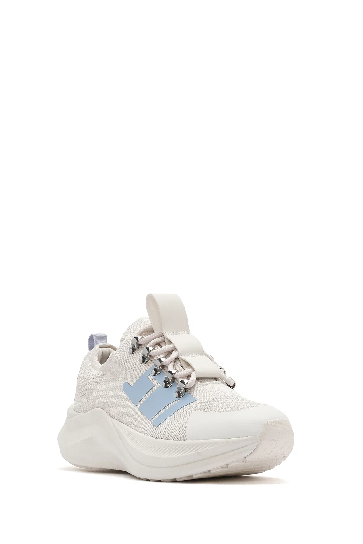Derimod Zero Kadın Gri Kalın Tabanlı Bağcıklı Kumaş Sneaker - Image 6
