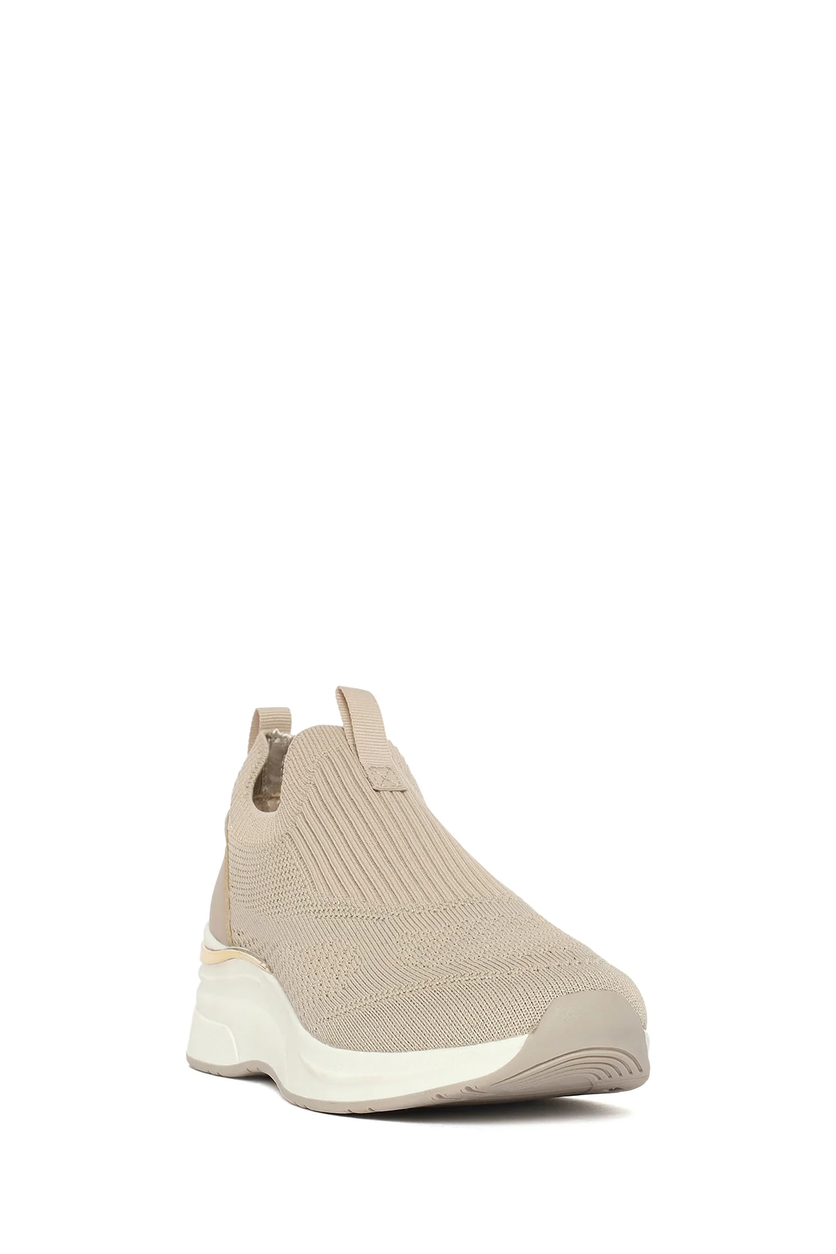 Derimod Zero Kadın Bej Kalın Tabanlı Kumaş Sneaker - Image 7