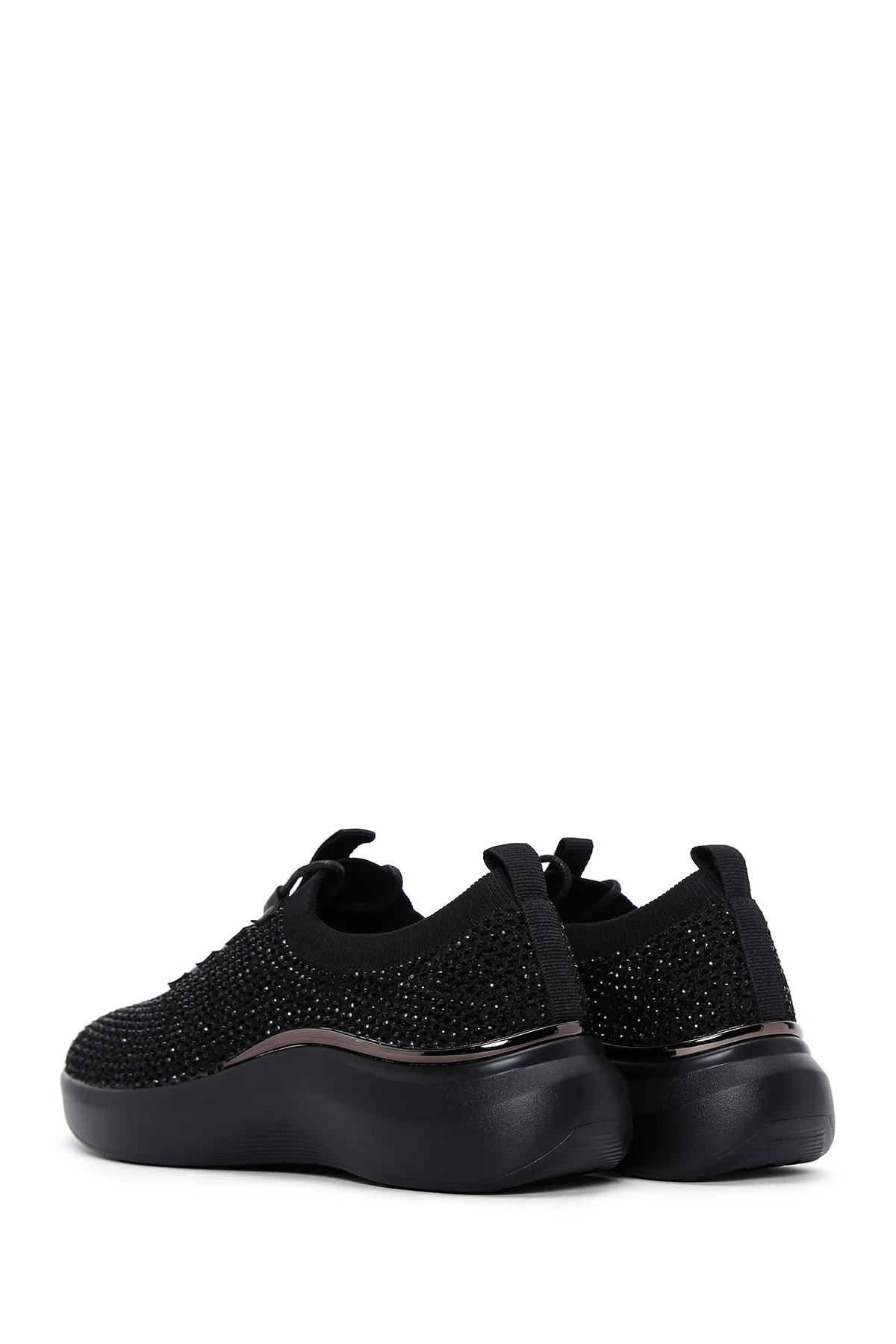 Derimod Zero Kadın Siyah Kalın Tabanlı Taşlı Sneaker - Image 5