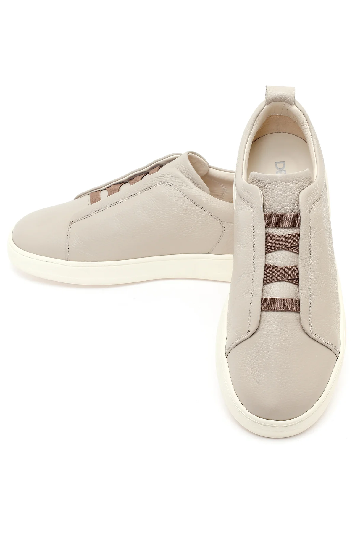 Erkek Açık Gri Deri Sneaker - Image 11