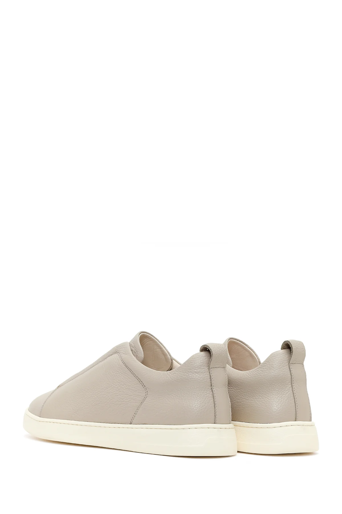 Erkek Açık Gri Deri Sneaker - Image 6