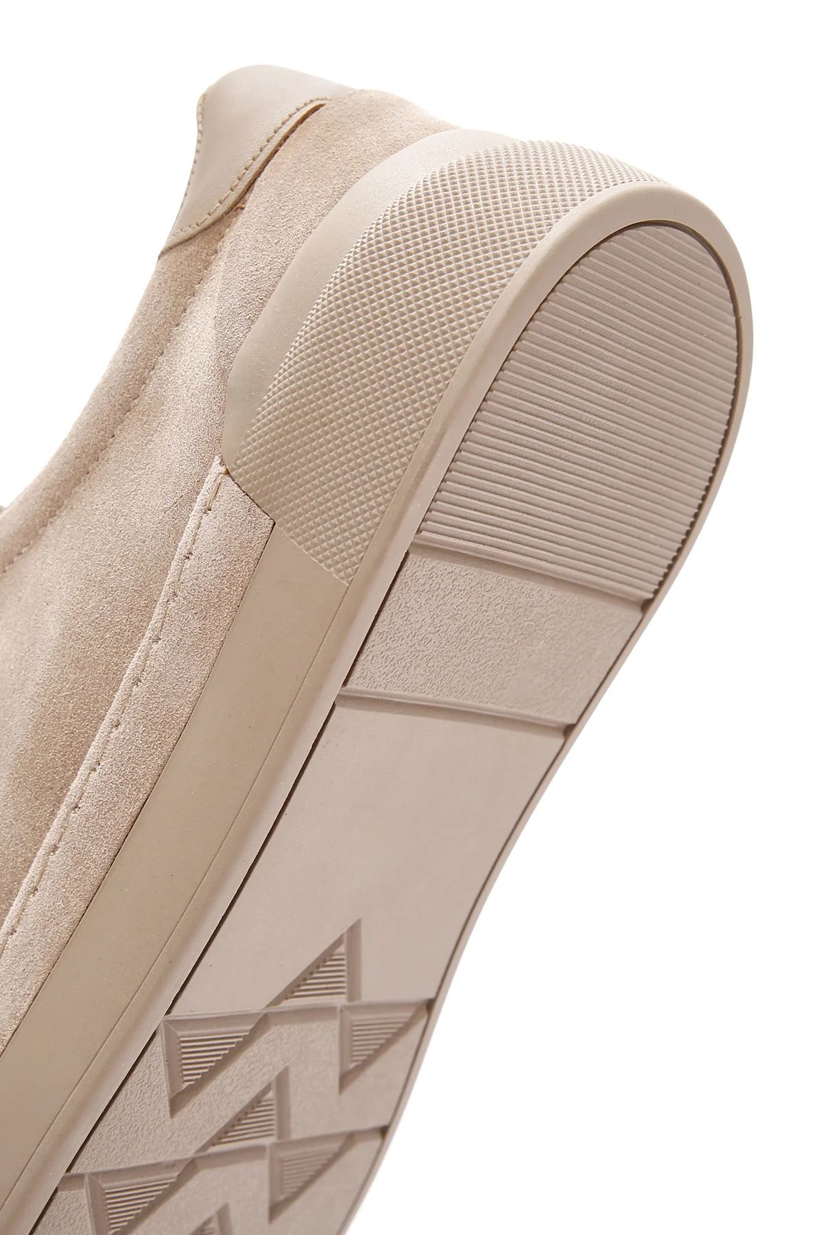 Erkek Bej Bağcıklı Deri Sneaker - Image 9