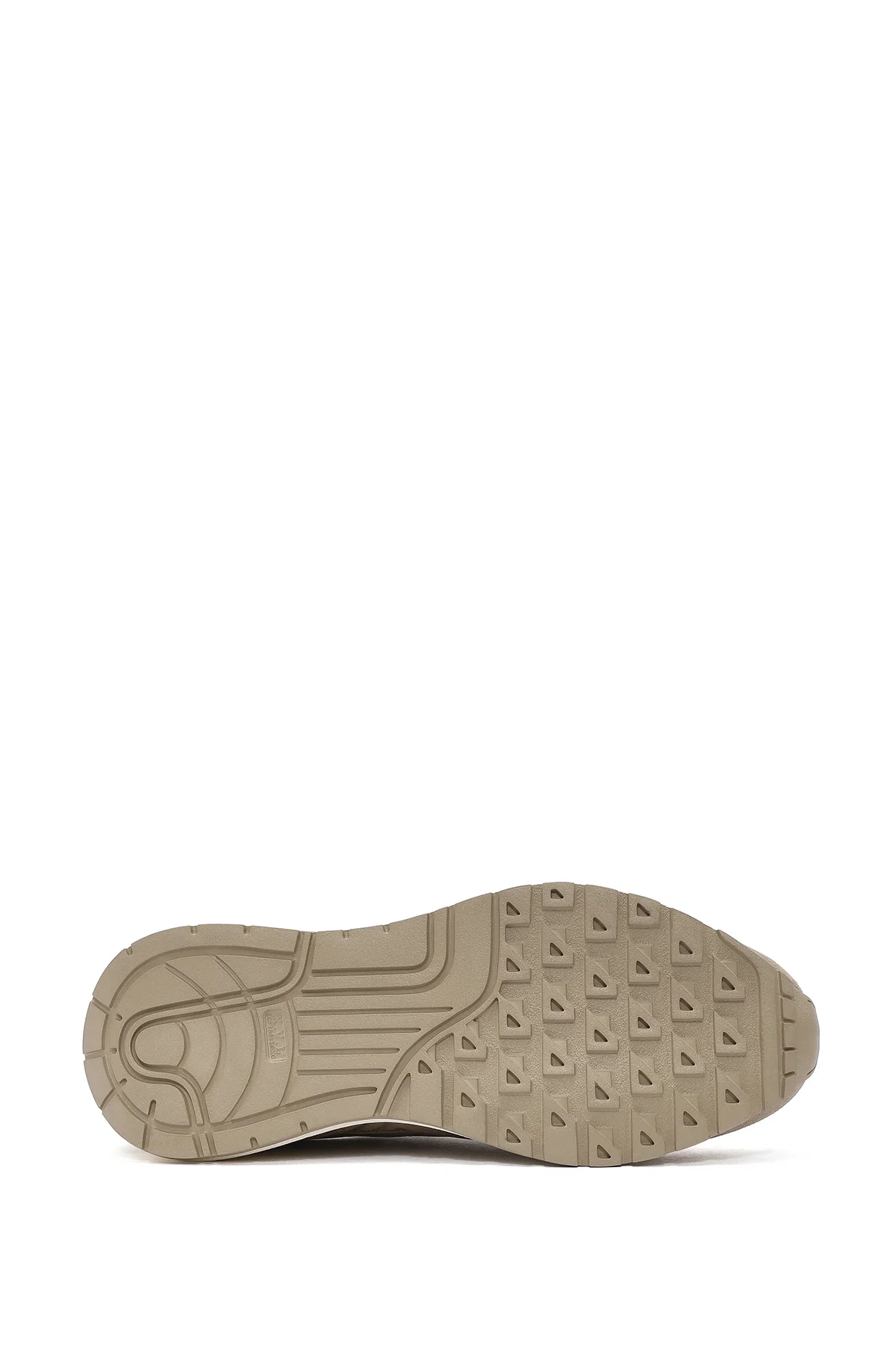 Erkek Bej Bağcıklı Deri Sneaker - Image 4