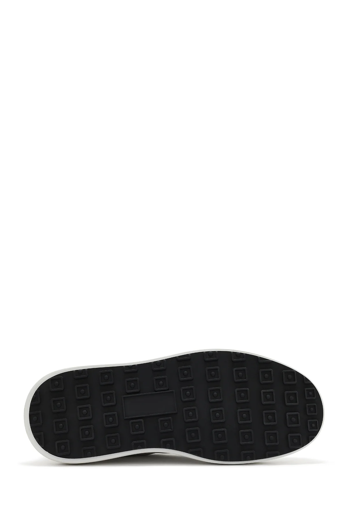 Erkek Bej Bağcıklı Kalın Tabanlı Deri Sneaker - Image 4