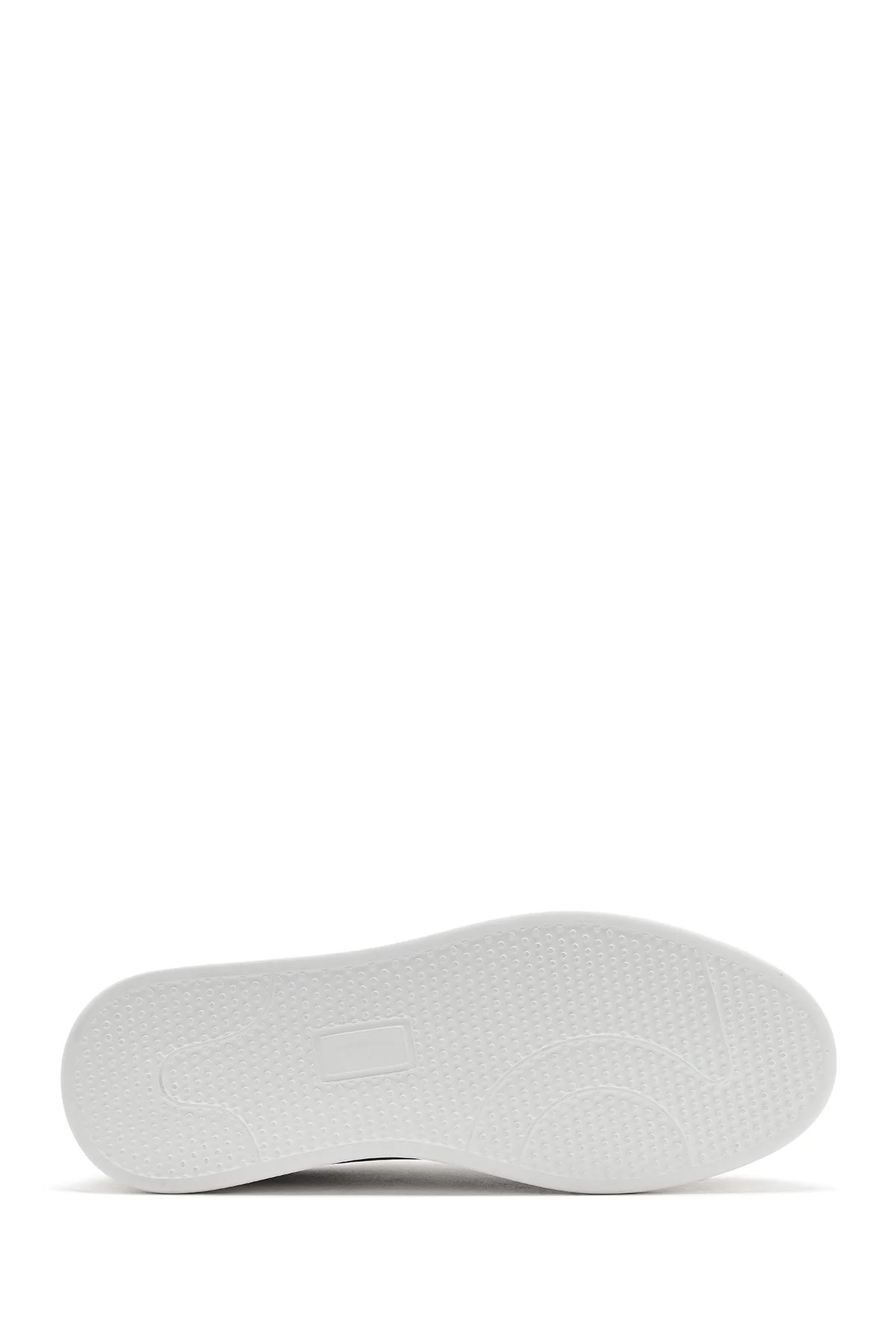 Erkek Bej Bağcıklı Kalın Tabanlı Deri Sneaker - Image 5