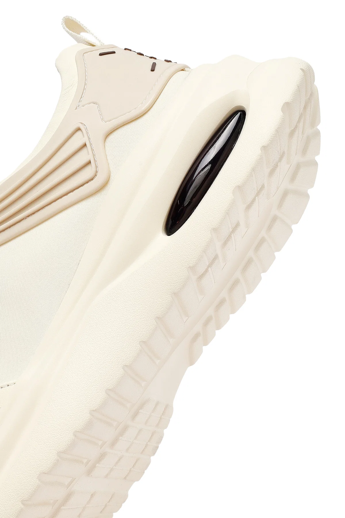 Erkek Bej Bağcıklı Kalın Tabanlı Kumaş Sneaker - Image 8