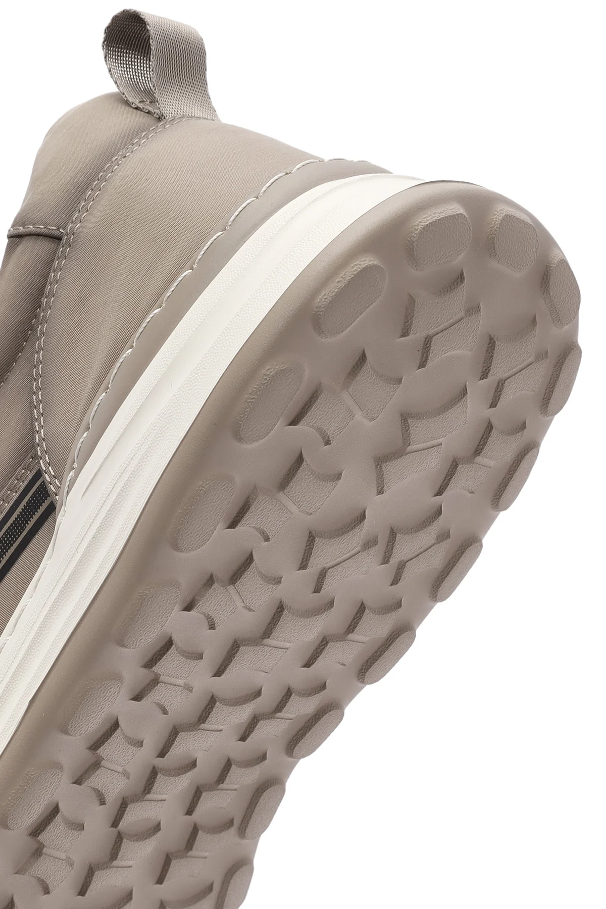 Erkek Bej Bağcıklı Kalın Tabanlı Kumaş Sneaker - Image 8