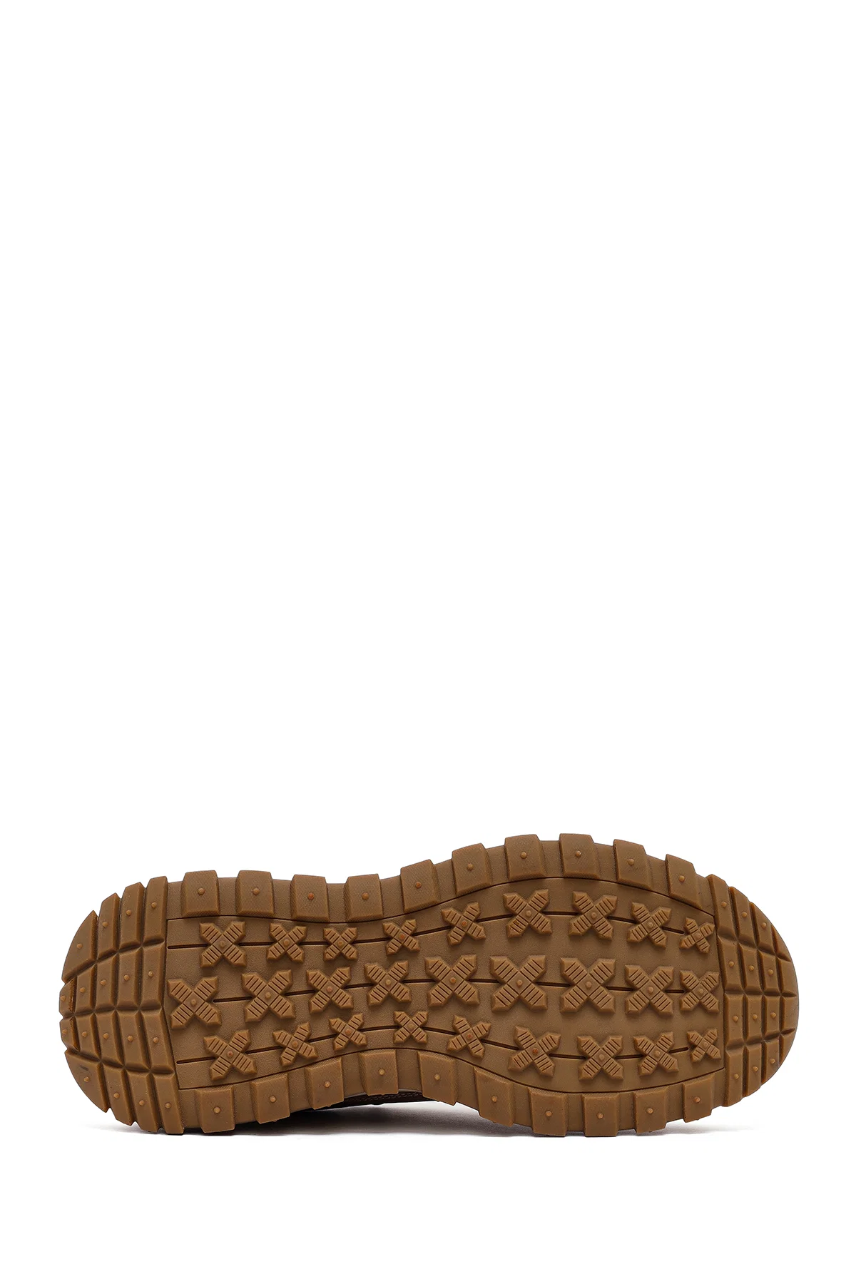 Erkek Bej Bağcıklı Kalın Tabanlı Nubuk Deri Casual Sneaker - Image 4