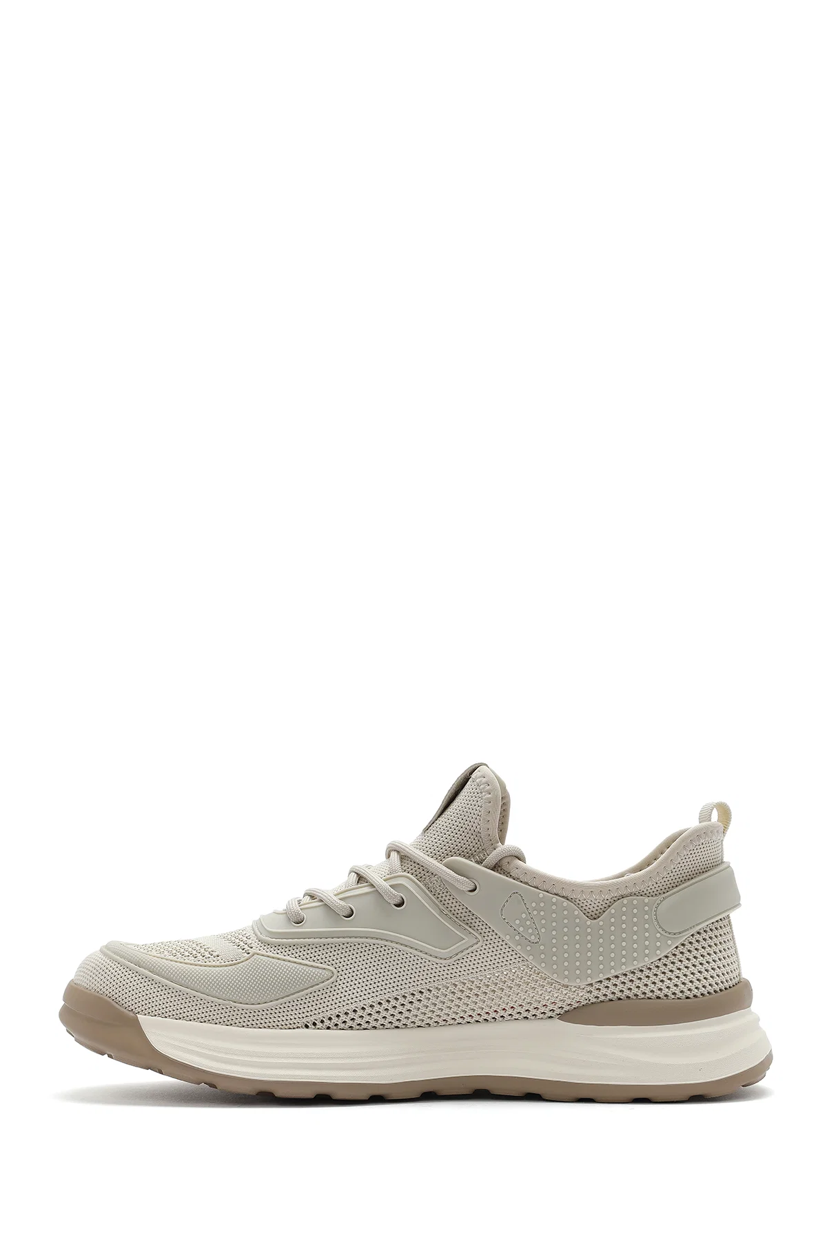 Erkek Bej Bağcıklı Kalın Tabanlı Sneaker - Image 2
