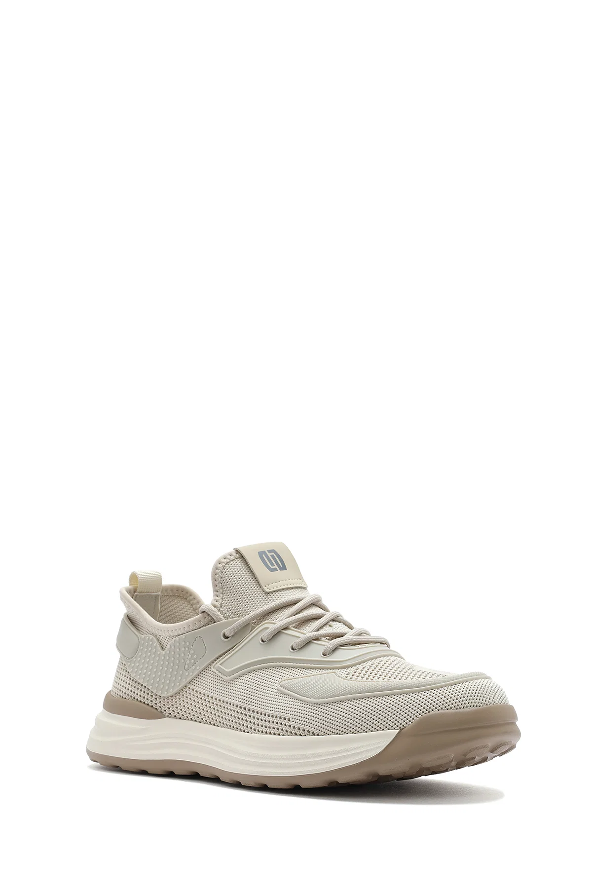 Erkek Bej Bağcıklı Kalın Tabanlı Sneaker - Image 6
