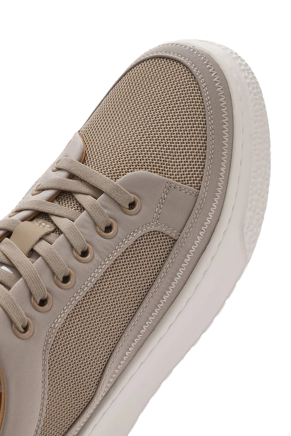 Erkek Bej Bağcıklı Kalın Tabanlı Sneaker - Image 9