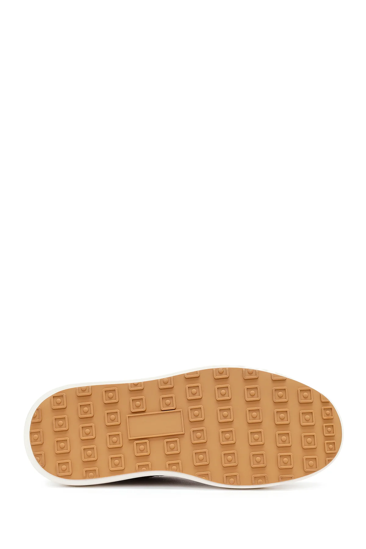 Erkek Bej Bağcıklı Kalın Tabanlı Süet Deri Sneaker - Image 5