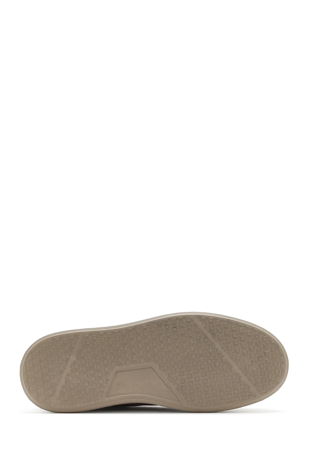 Erkek Bej Bağcıklı Kalın Tabanlı Süet Deri Sneaker - Image 5