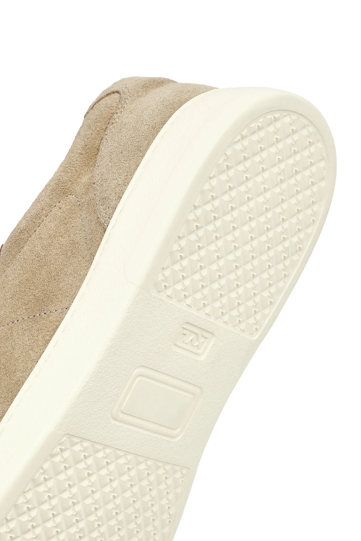 Erkek Bej Bağcıklı Kalın Tabanlı Süet Deri Sneaker - Image 8