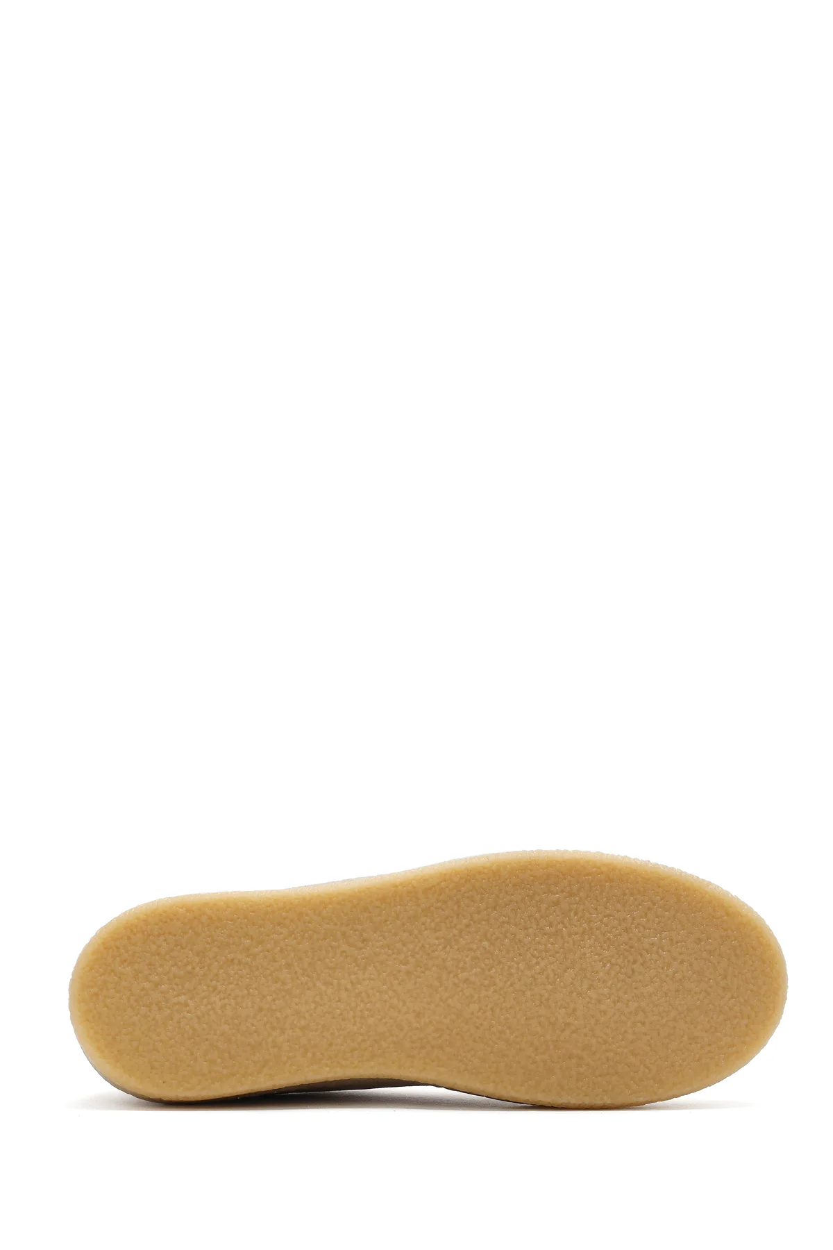 Erkek Bej Bağcıklı Kalın Tabanlı Süet Deri Sneaker - Image 5