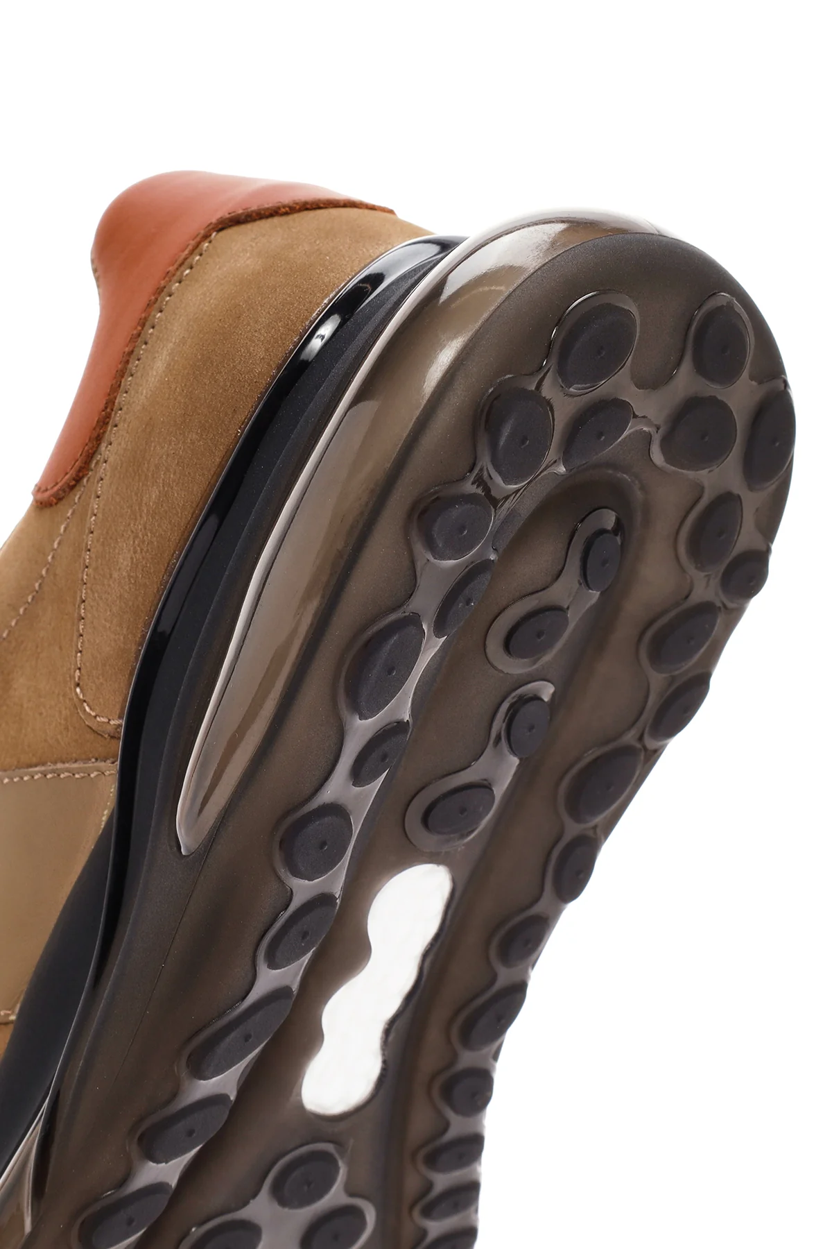 Erkek Bej Bağcıklı Nubuk Deri Casual Sneaker - Image 8