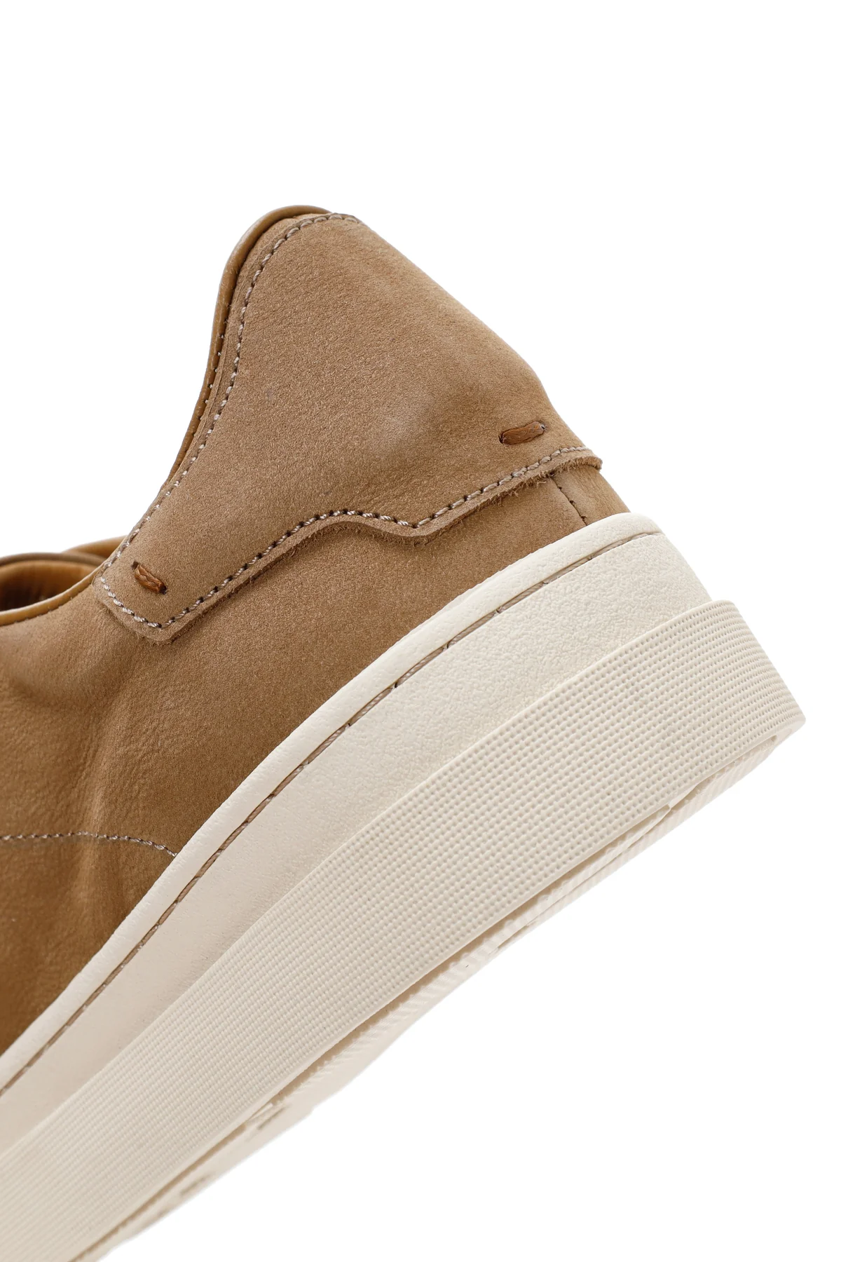 Erkek Bej Bağcıklı Nubuk Deri Sneaker - Image 8