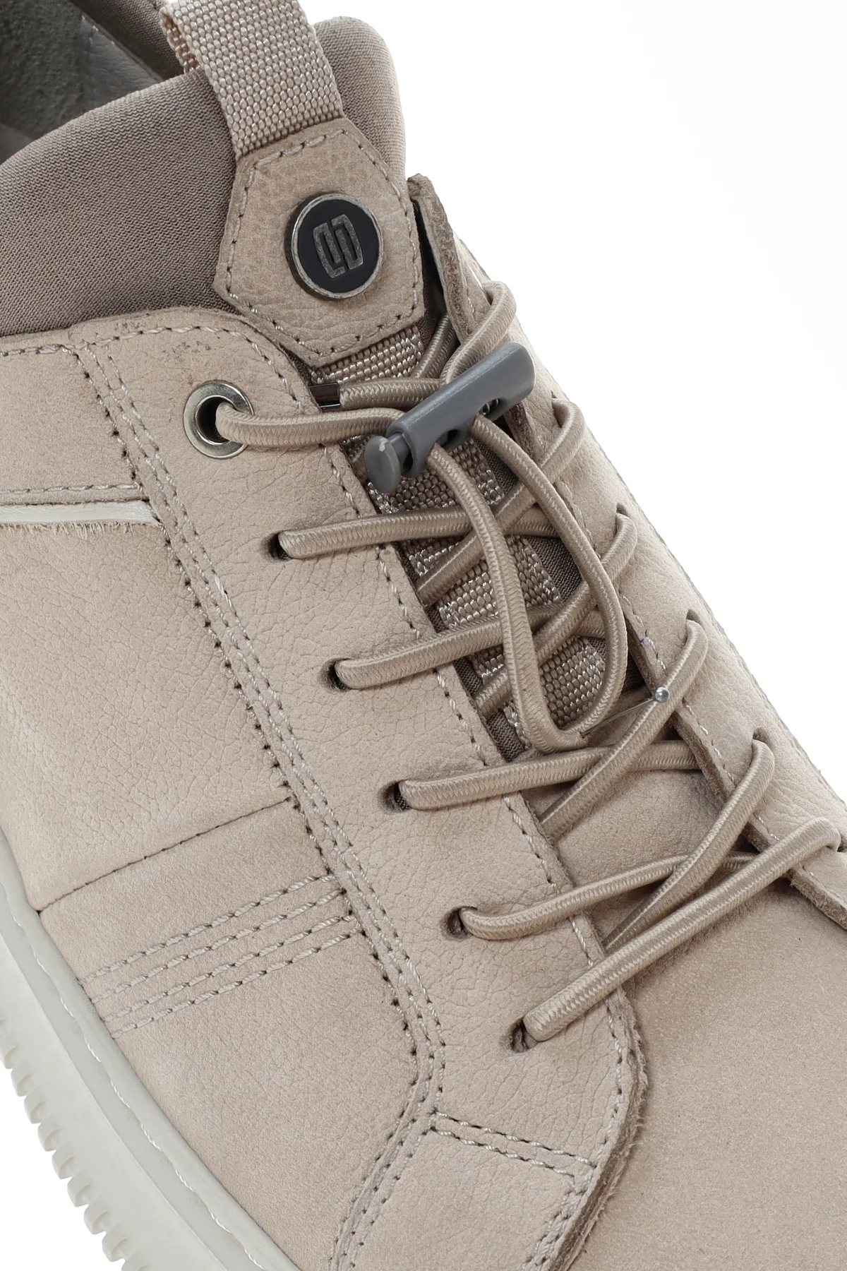 Erkek Bej Bağcıklı Nubuk Deri Sneaker - Image 10