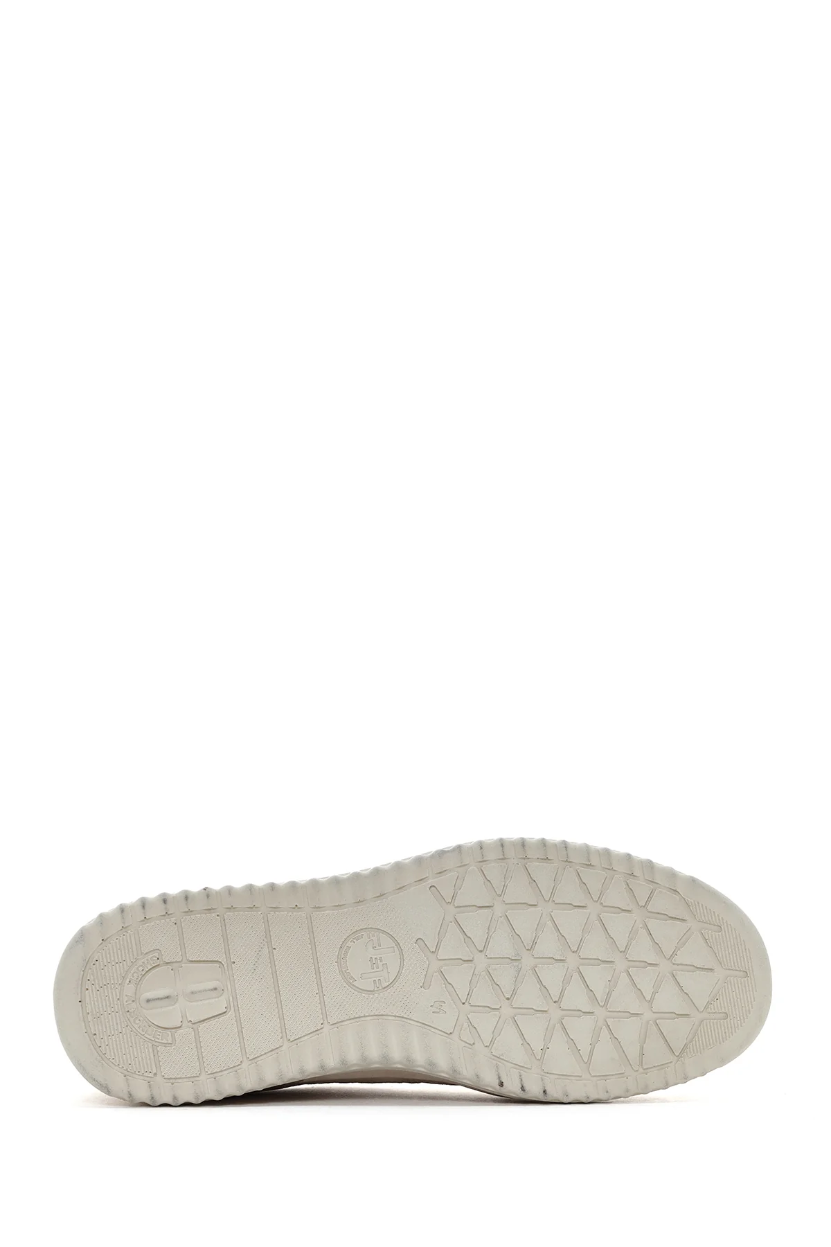Erkek Bej Bağcıklı Nubuk Deri Sneaker - Image 4