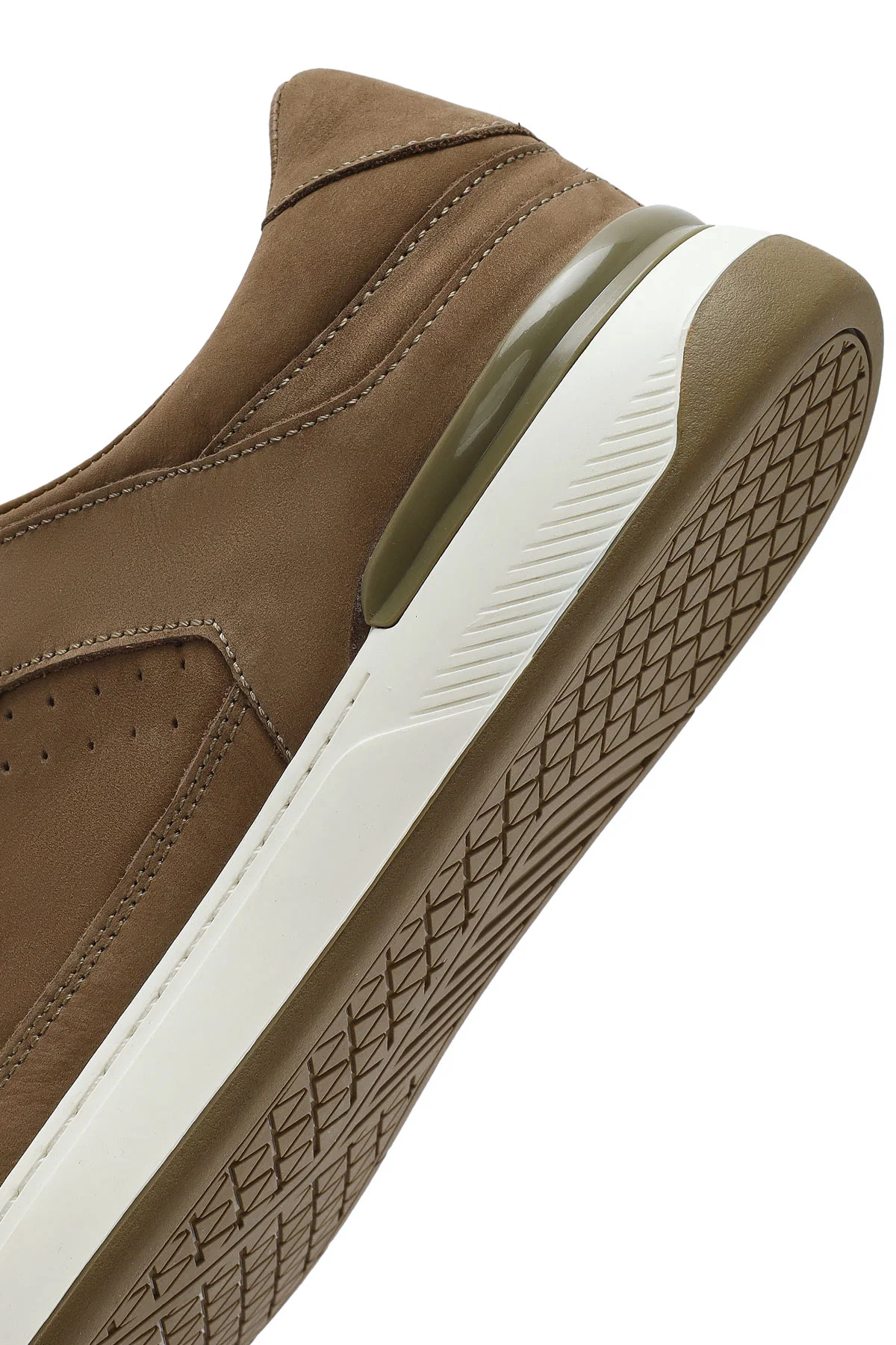 Erkek Bej Bağcıklı Nubuk Deri Sneaker - Image 10