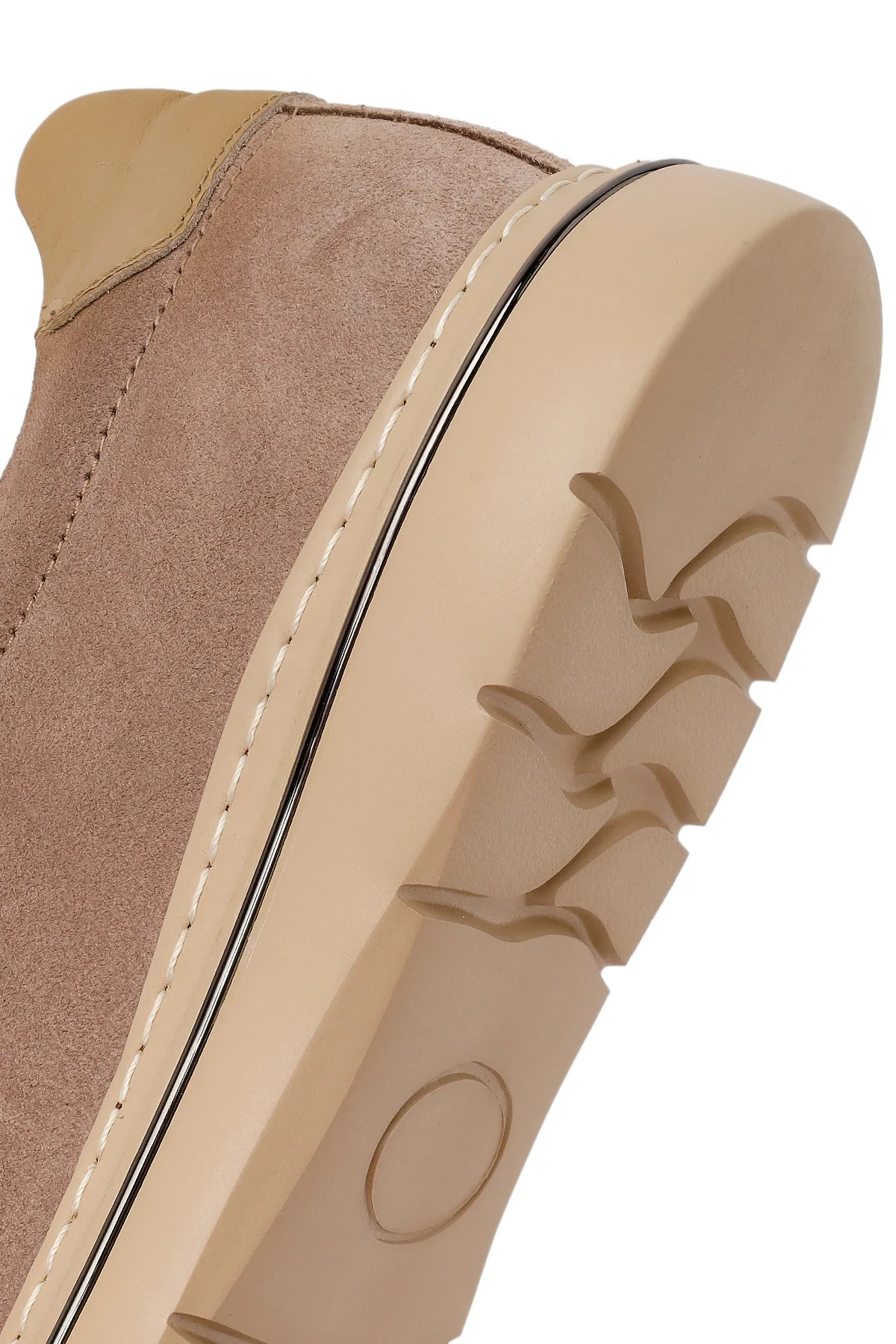 Erkek Bej Bağcıklı Nubuk Deri Sneaker - Image 8