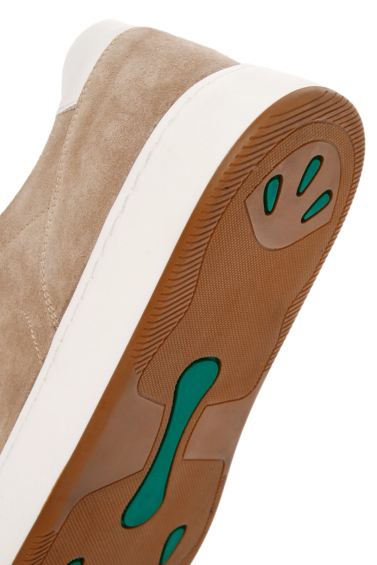 Erkek Bej Bağcıklı Süet Deri Sneaker - Image 8