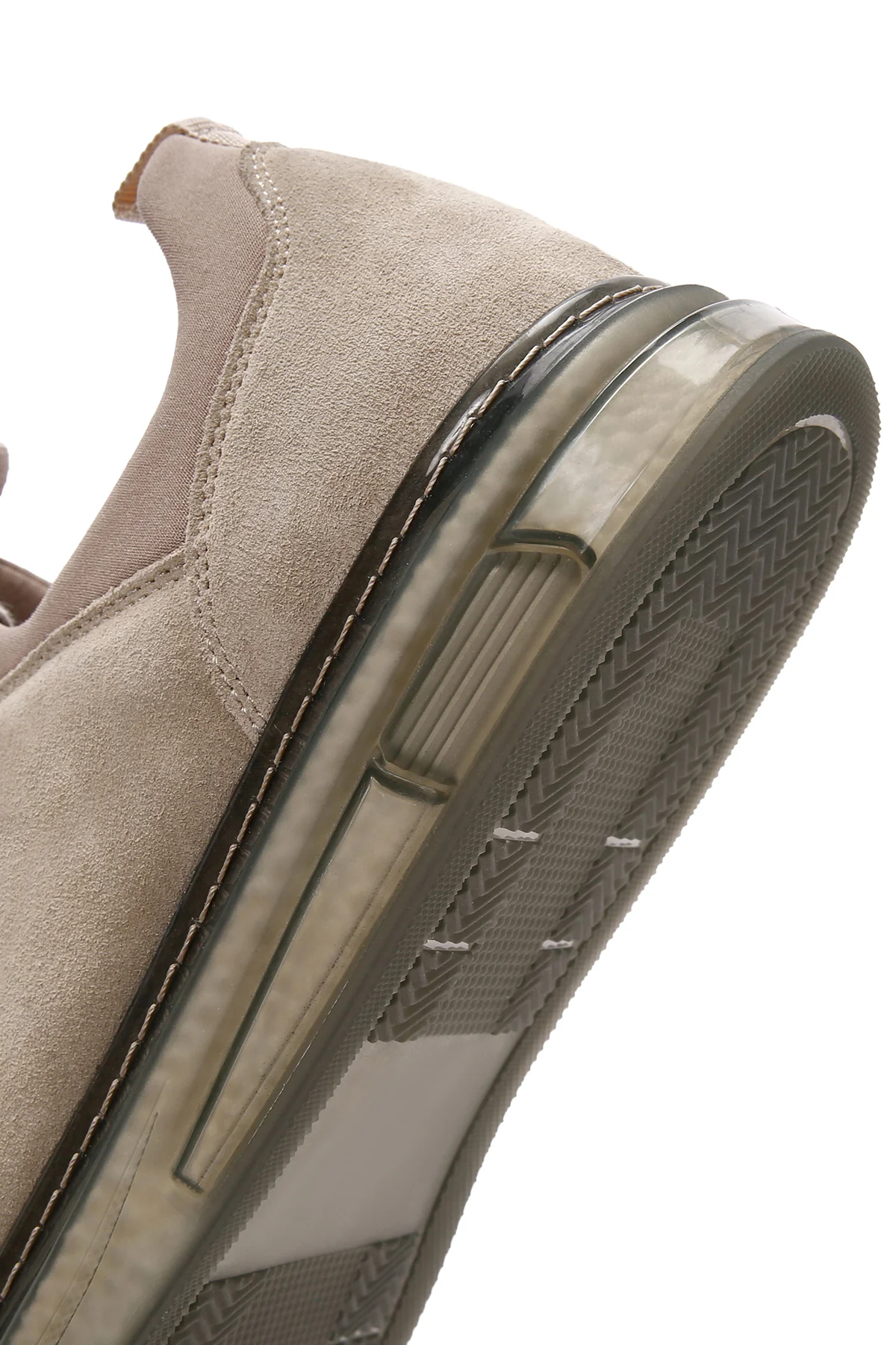 Erkek Bej Bağcıklı Süet Deri Sneaker - Image 9