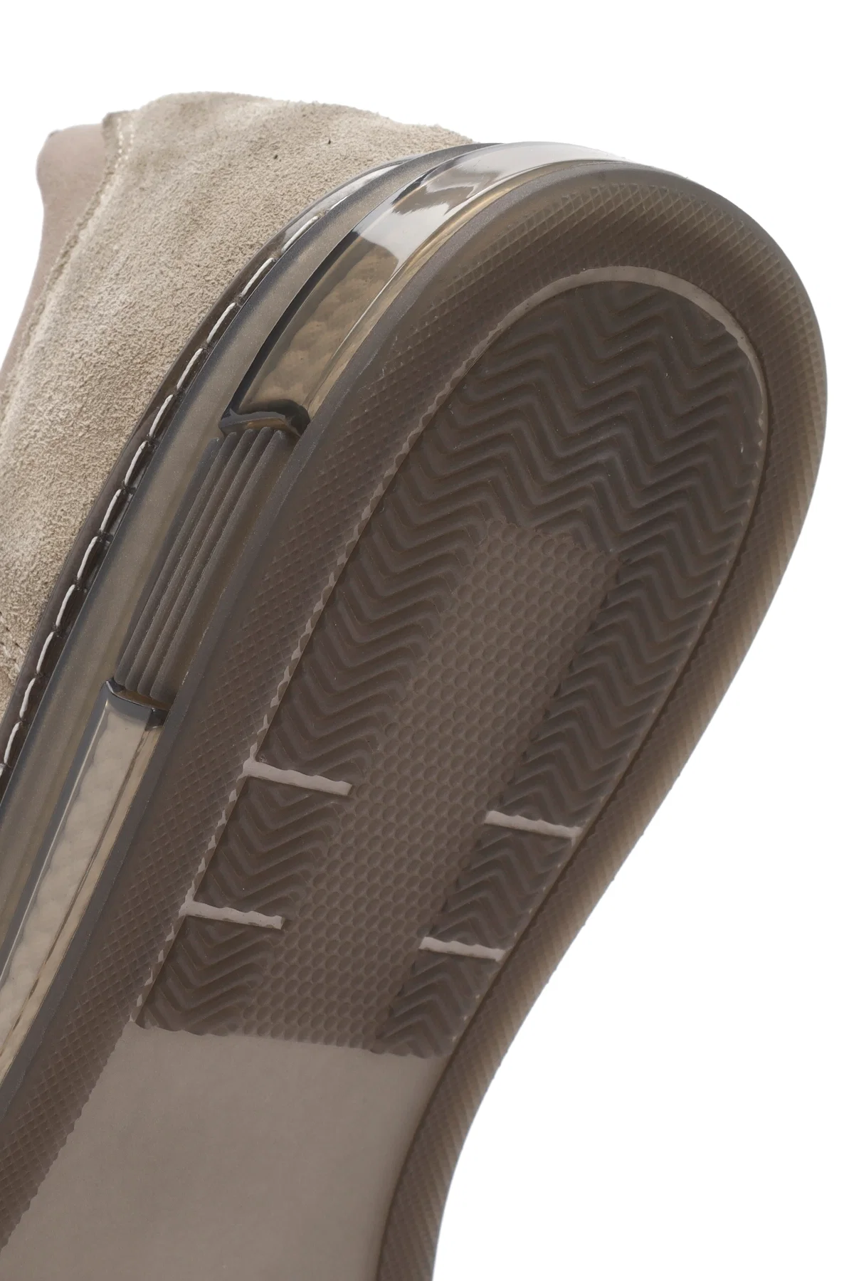 Erkek Bej Bağcıklı Süet Deri Sneaker - Image 8