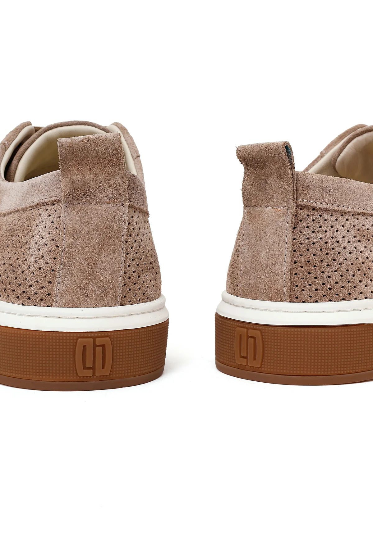 Erkek Bej Bağcıklı Süet Deri Sneaker - Image 10