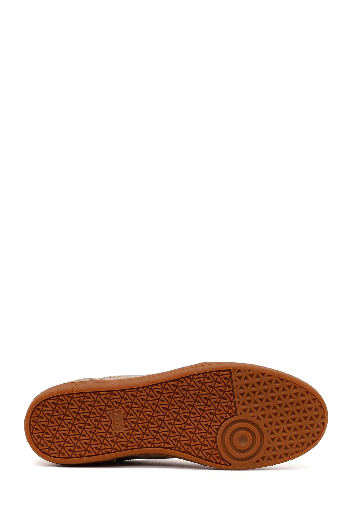 Erkek Bej Bağcıklı Süet Deri Sneaker - Image 5