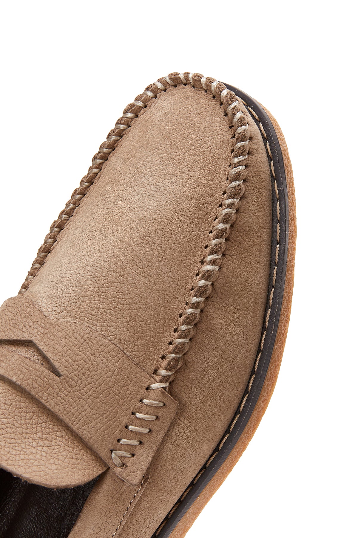 Erkek Bej Deri Casual Loafer - Image 7