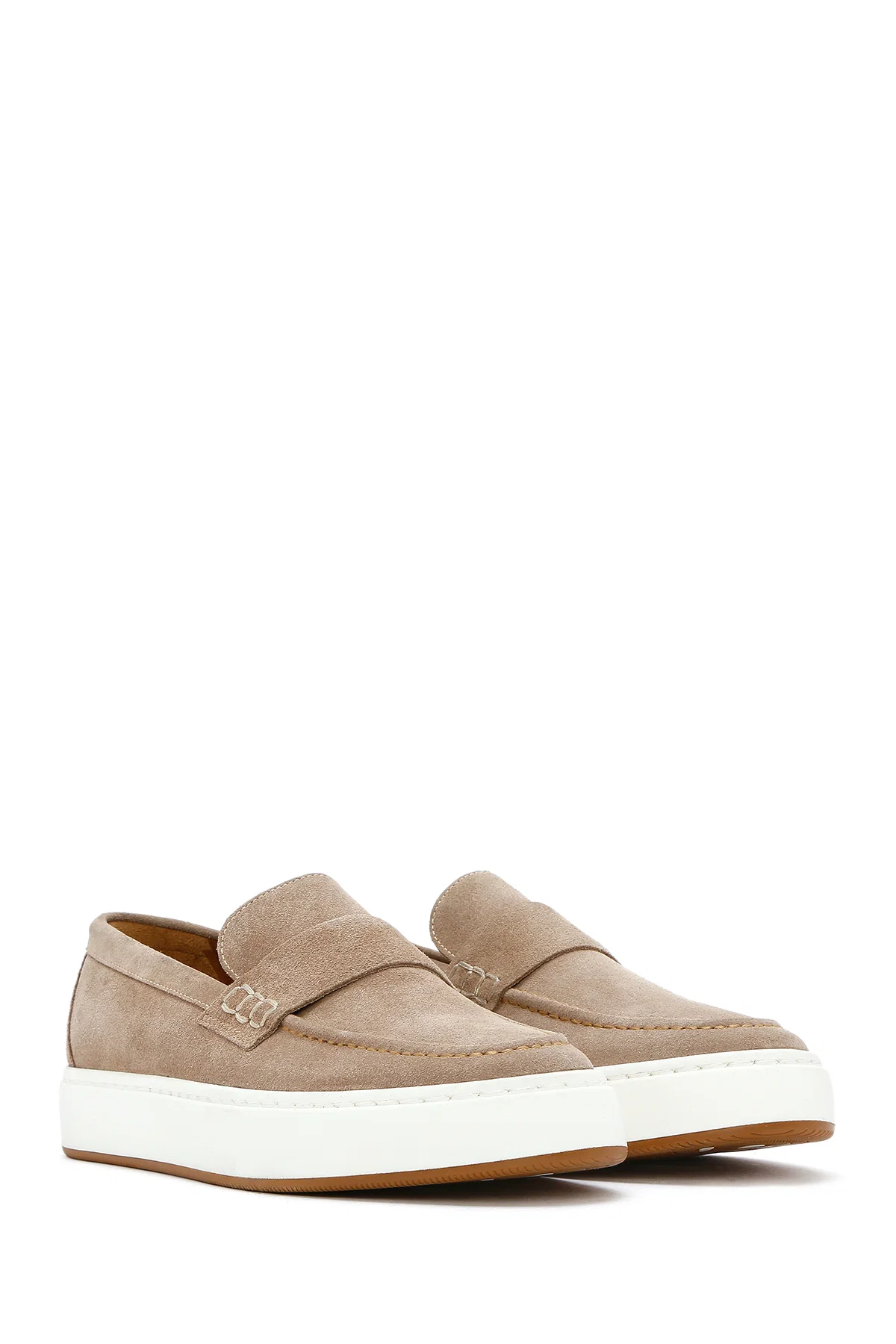 Erkek Bej Deri Loafer - Image 3