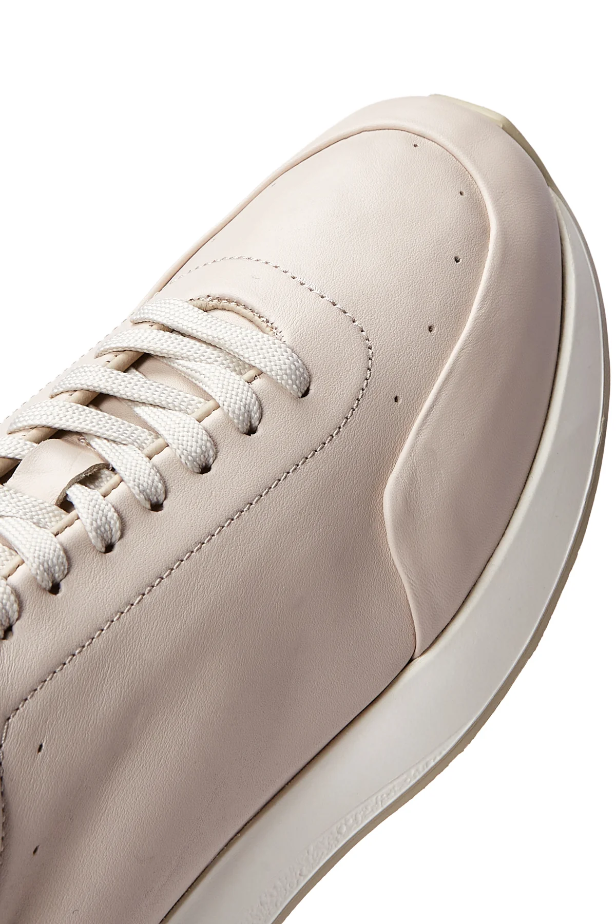 Erkek Bej Deri Sneaker - Image 7
