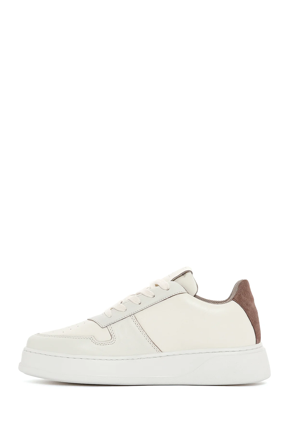 Erkek Bej Deri Sneaker - Image 2