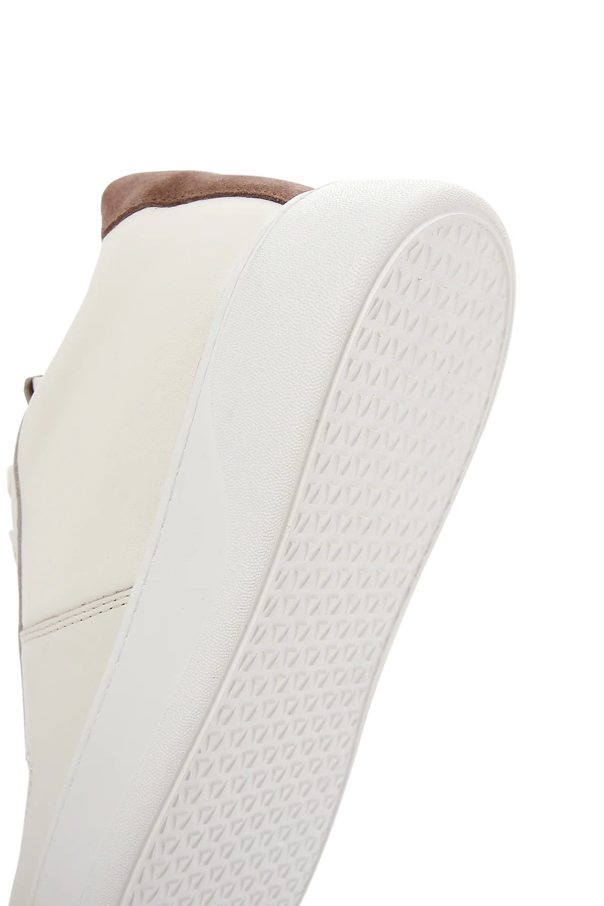 Erkek Bej Deri Sneaker - Image 8